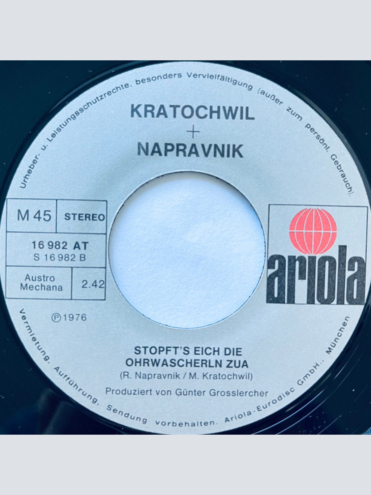 Vinyl / Kratochwil* + Napravnik* - Mir Is' Des Schleierhaft Wieso Des G'rad Der Meier Schafft