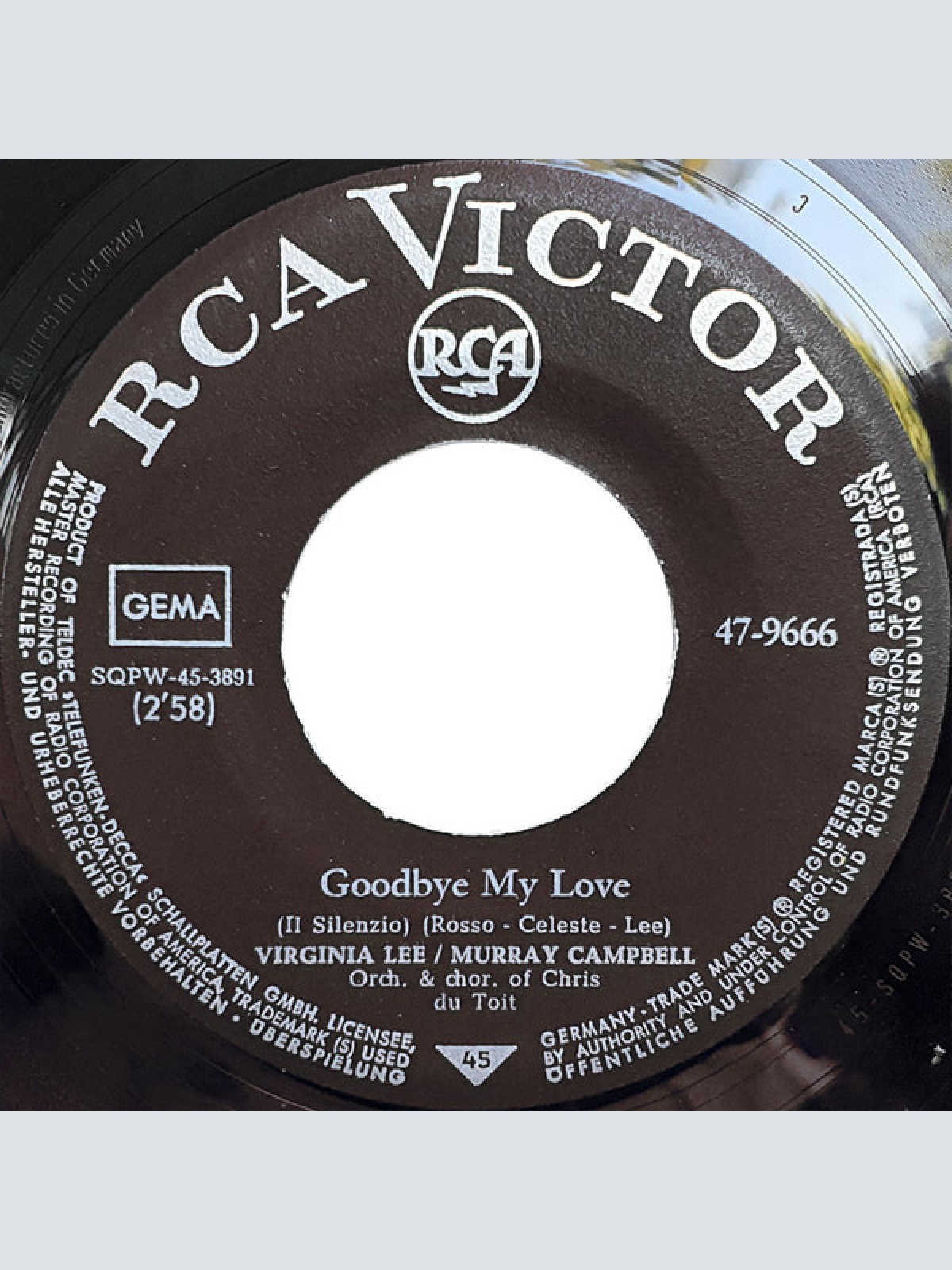 Vinyl / Virginia Lee - Murray Campbell - Goodbye My Love (Jl Silenzio) / My Diary (My Dagboek)