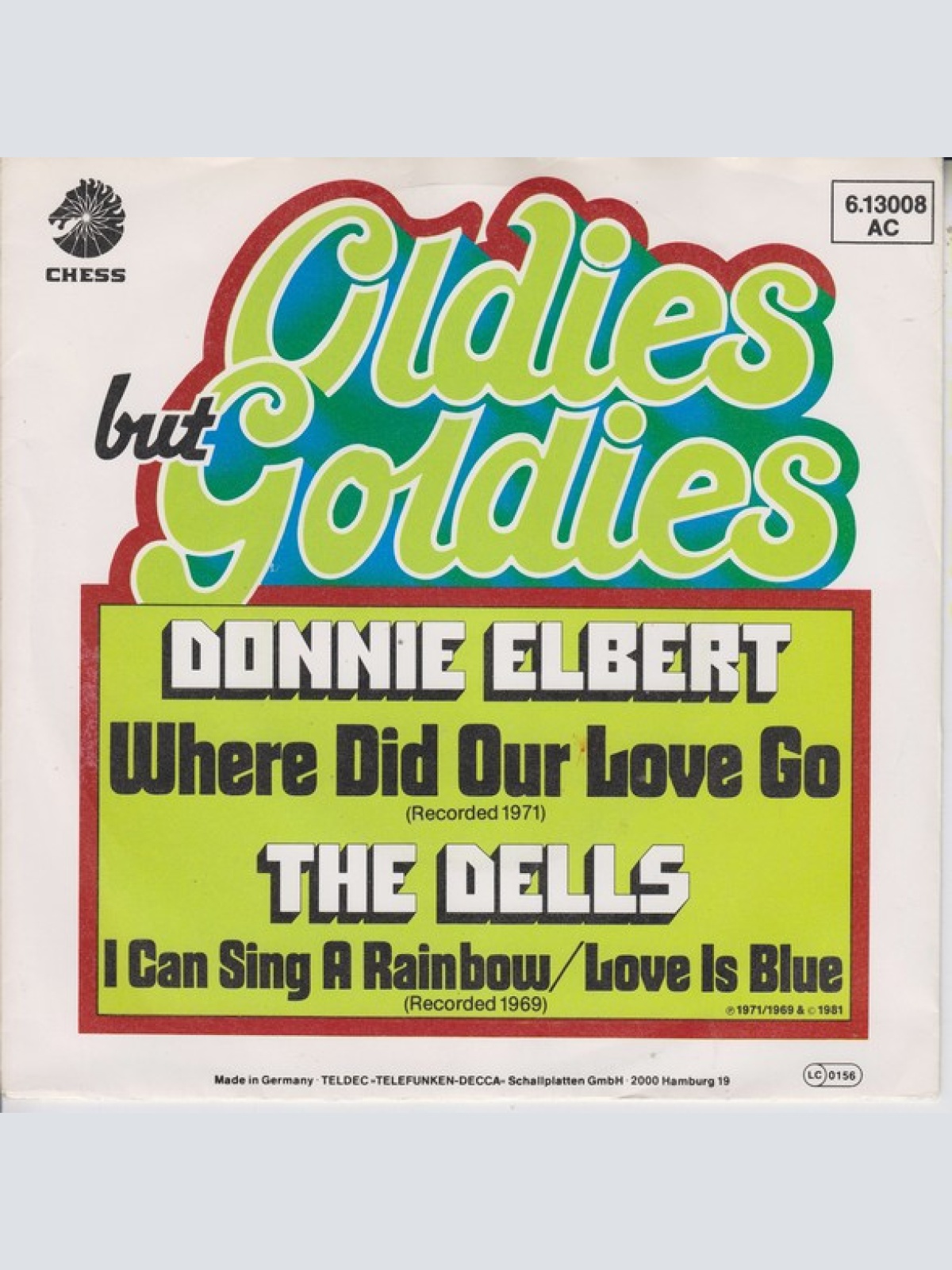 Vinyl / Donnie Elbert / The Dells - Where Did Our Love Go / I Can Sing A Rainbow / Love Is Blue