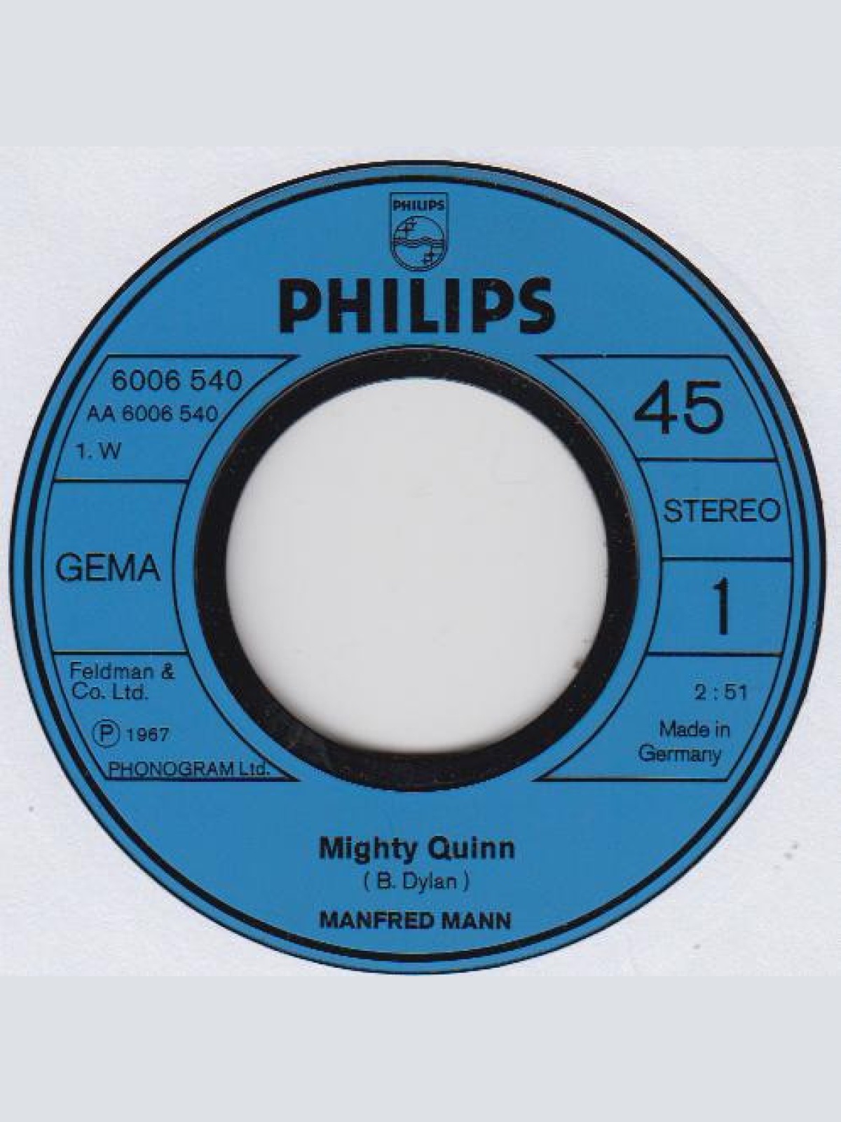 Vinyl / Manfred Mann - Mighty Quinn / Fox On The Run