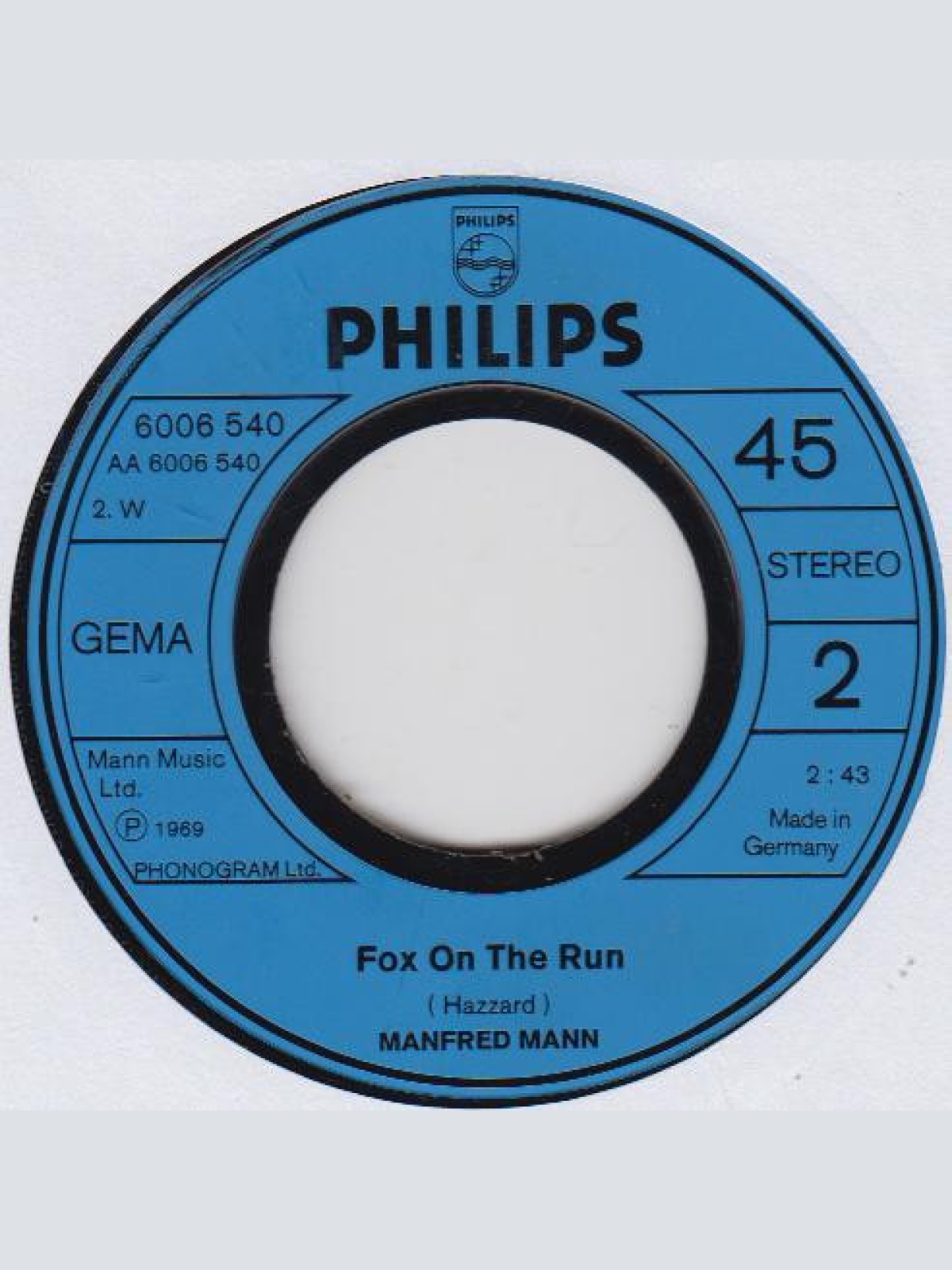 Vinyl / Manfred Mann - Mighty Quinn / Fox On The Run