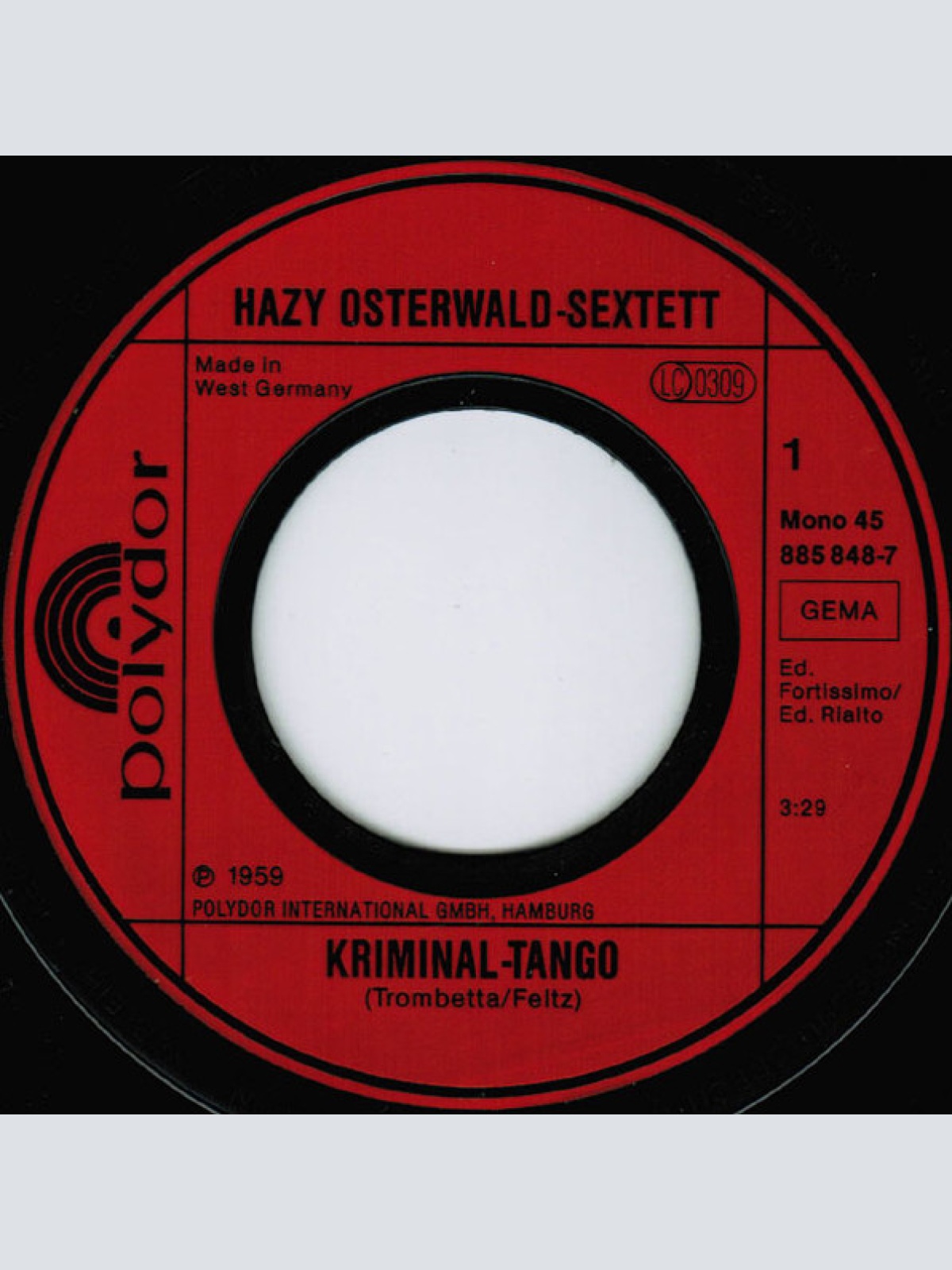 Vinyl / Hazy Osterwald Sextett - Kriminal-Tango