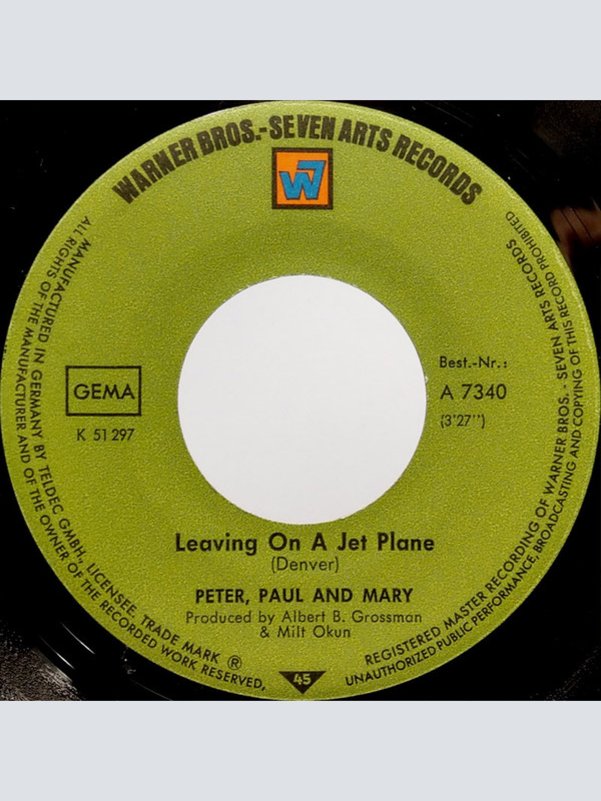 Vinyl / Peter, Paul & Mary - Leaving On A Jet Plane