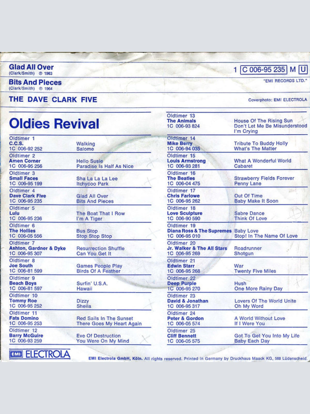 Vinyl / The Dave Clark Five - Glad All Over / Bits And Pieces