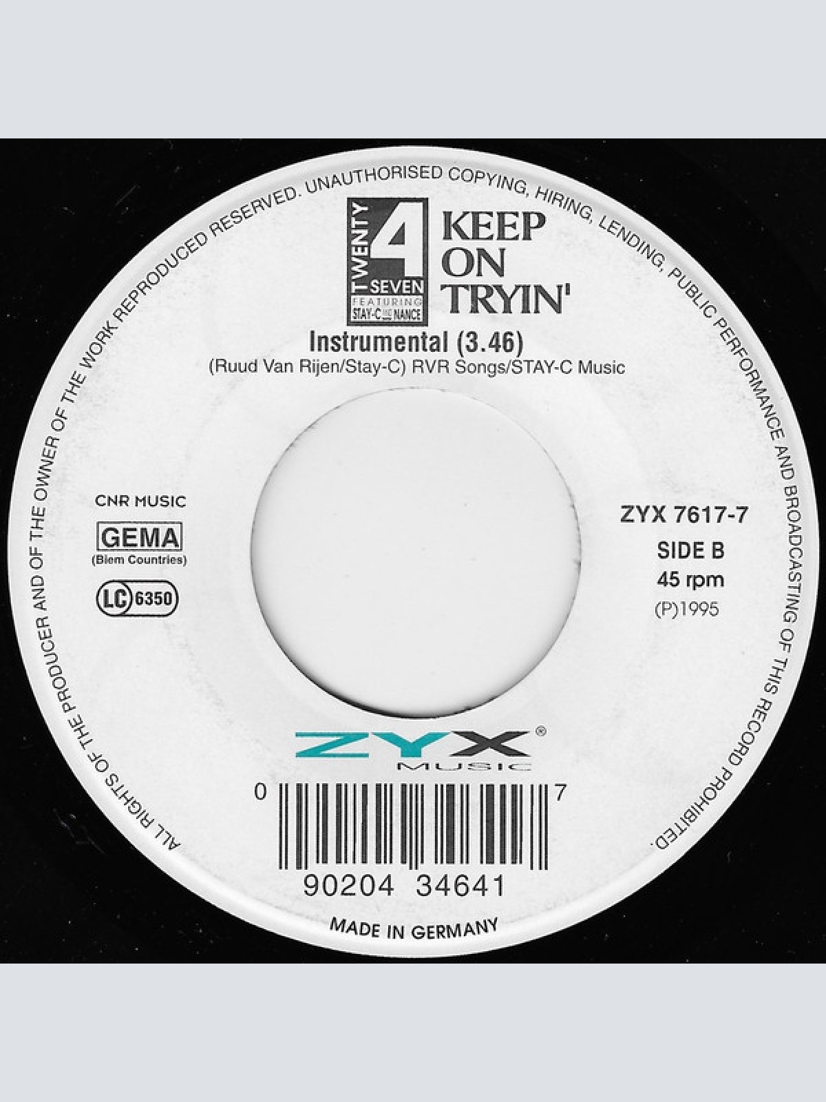 Vinyl / Twenty 4 Seven Featuring Stay-C And Nance - Keep On Tryin'