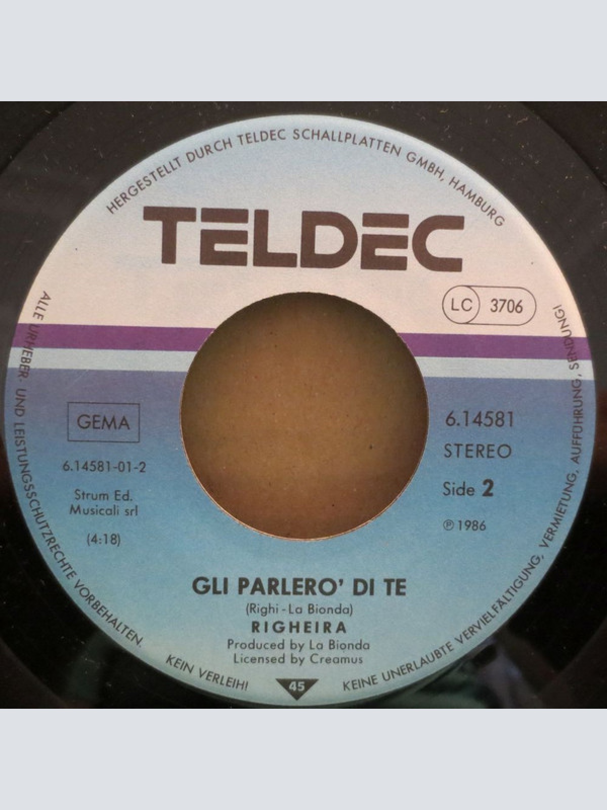 Vinyl / Righeira - Innamoratissimo (Tu Che Fai Battere Forte Il Mio Cuore)