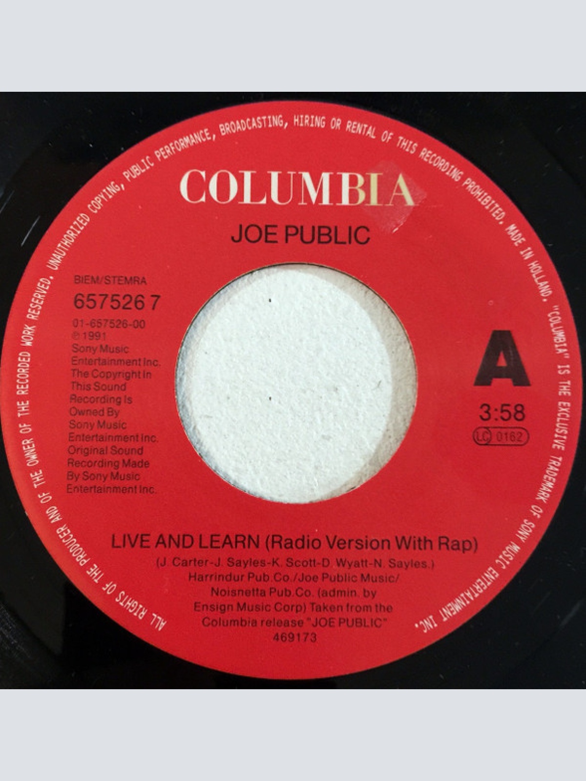 Vinyl / Joe Public - Live And Learn