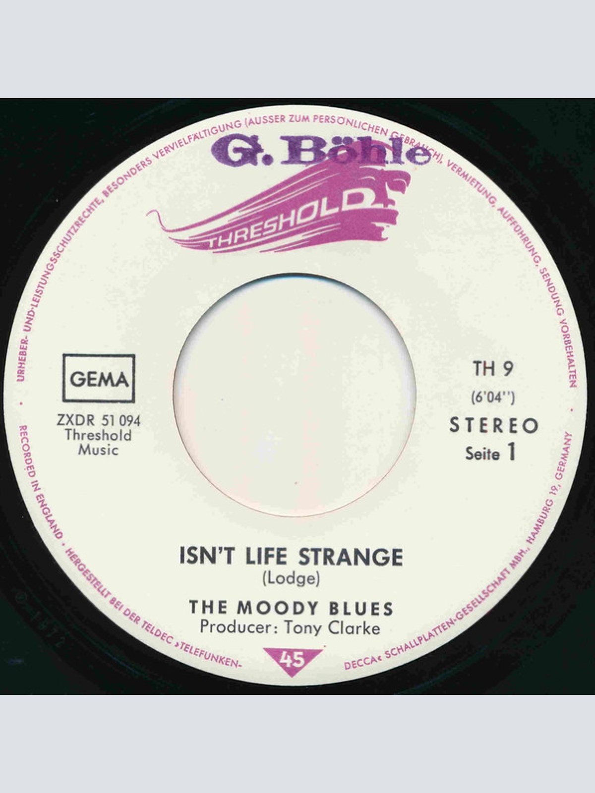 Vinyl / The Moody Blues - Isn't Life Strange / After You Came