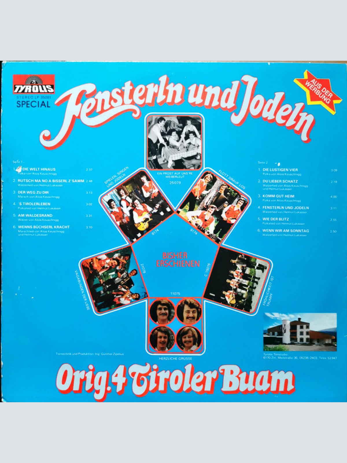 Vinyl / Original 4 Tiroler Buam - Fensterln Und Jodeln
