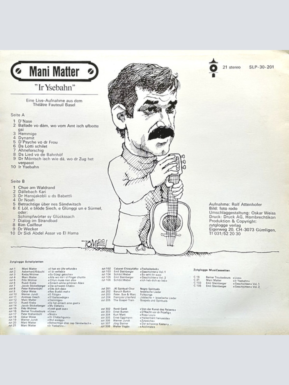 Vinyl / Mani Matter - Ir Ysebahn