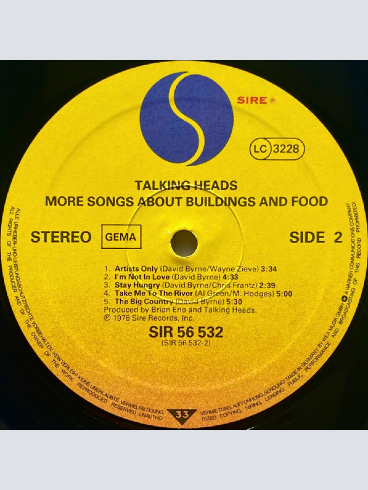 Vinyl / Talking Heads - More Songs About Buildings And Food
