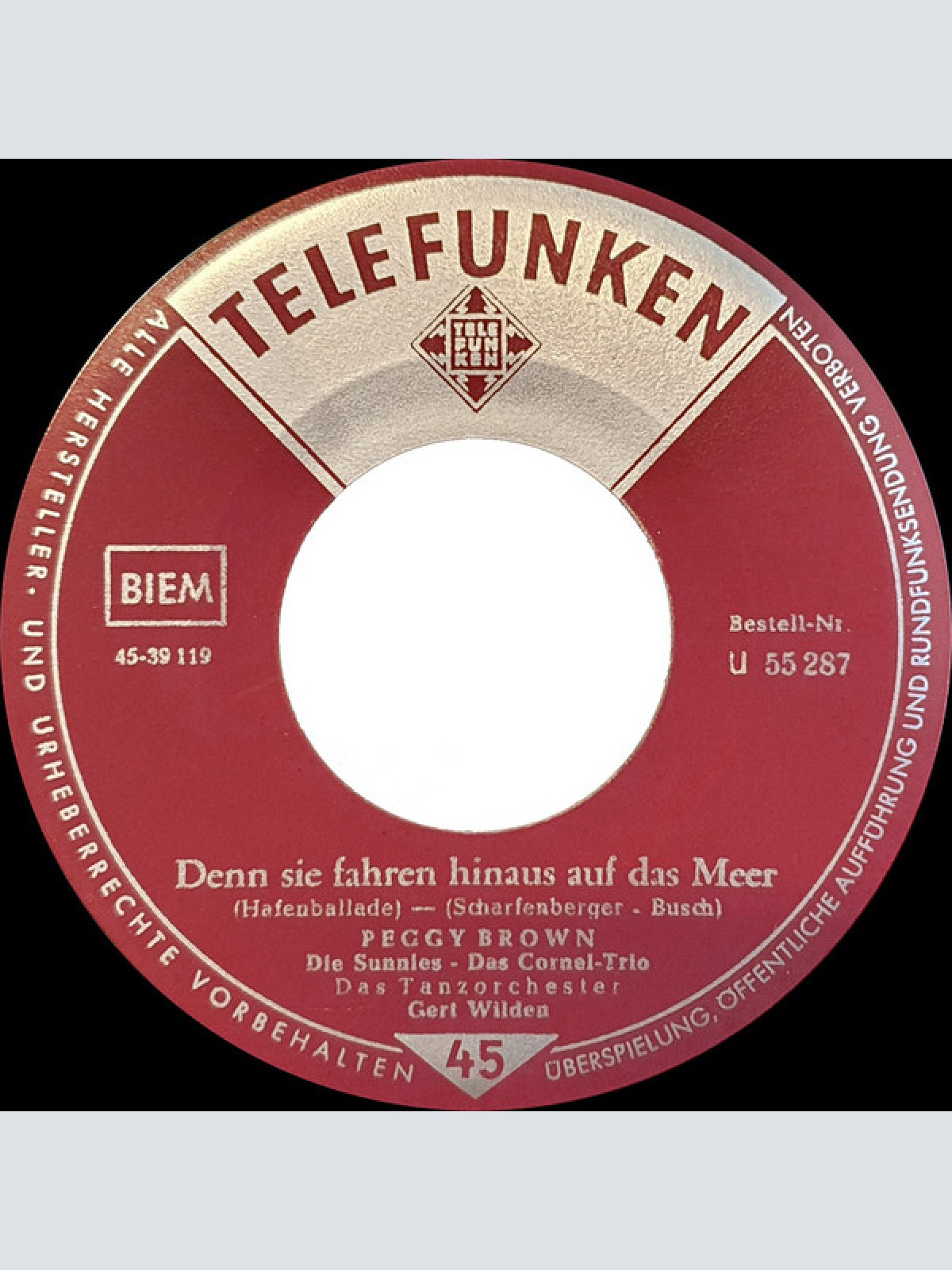 Vinyl / Peggy Brown - Denn Sie Fahren Hinaus Auf Das Meer