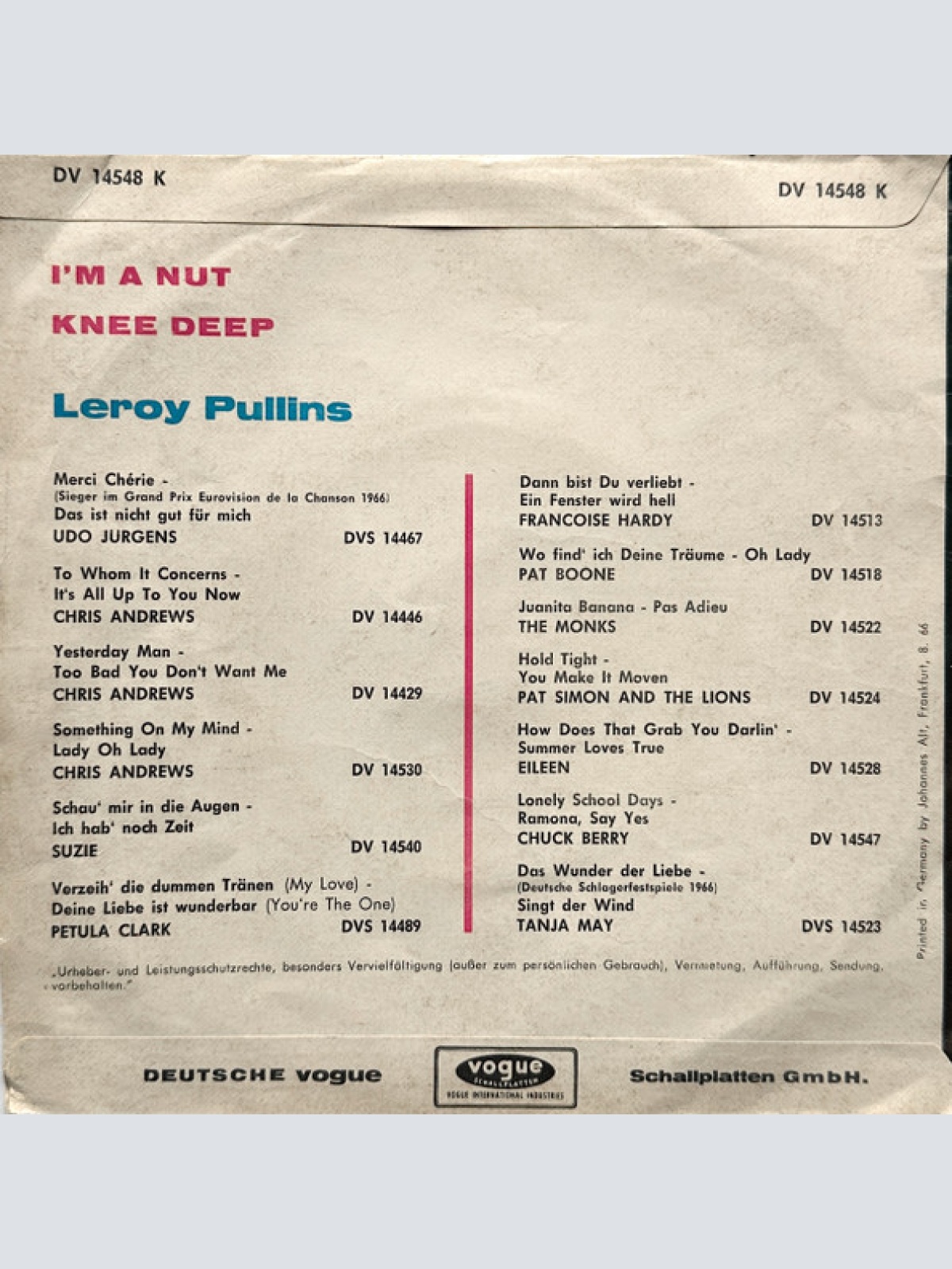Vinyl / Leroy Pullins - I'm A Nut