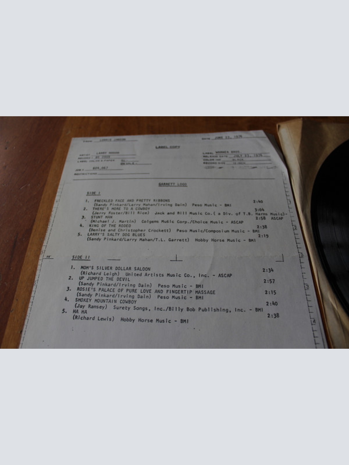 Vinyl / Larry Mahan - King Of The Rodeo