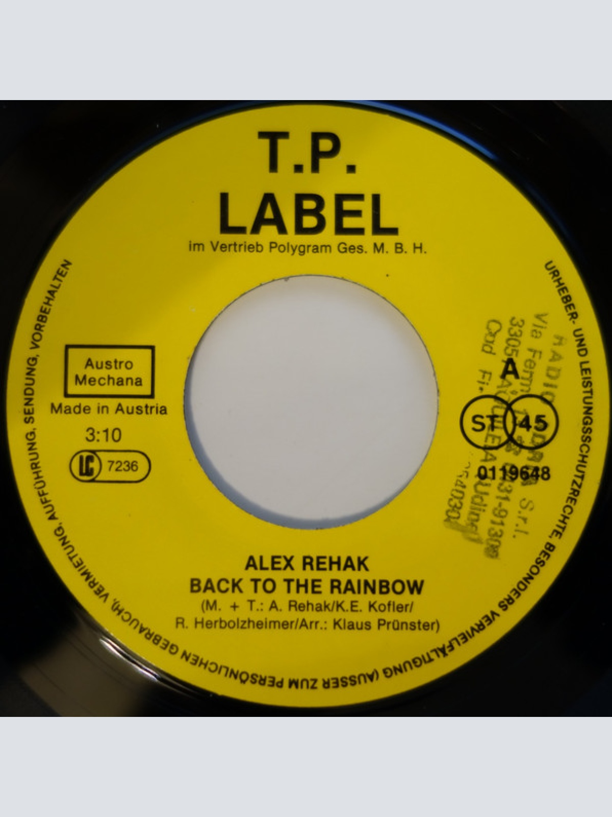 Vinyl / Alex Rehak - Back To The Rainbow