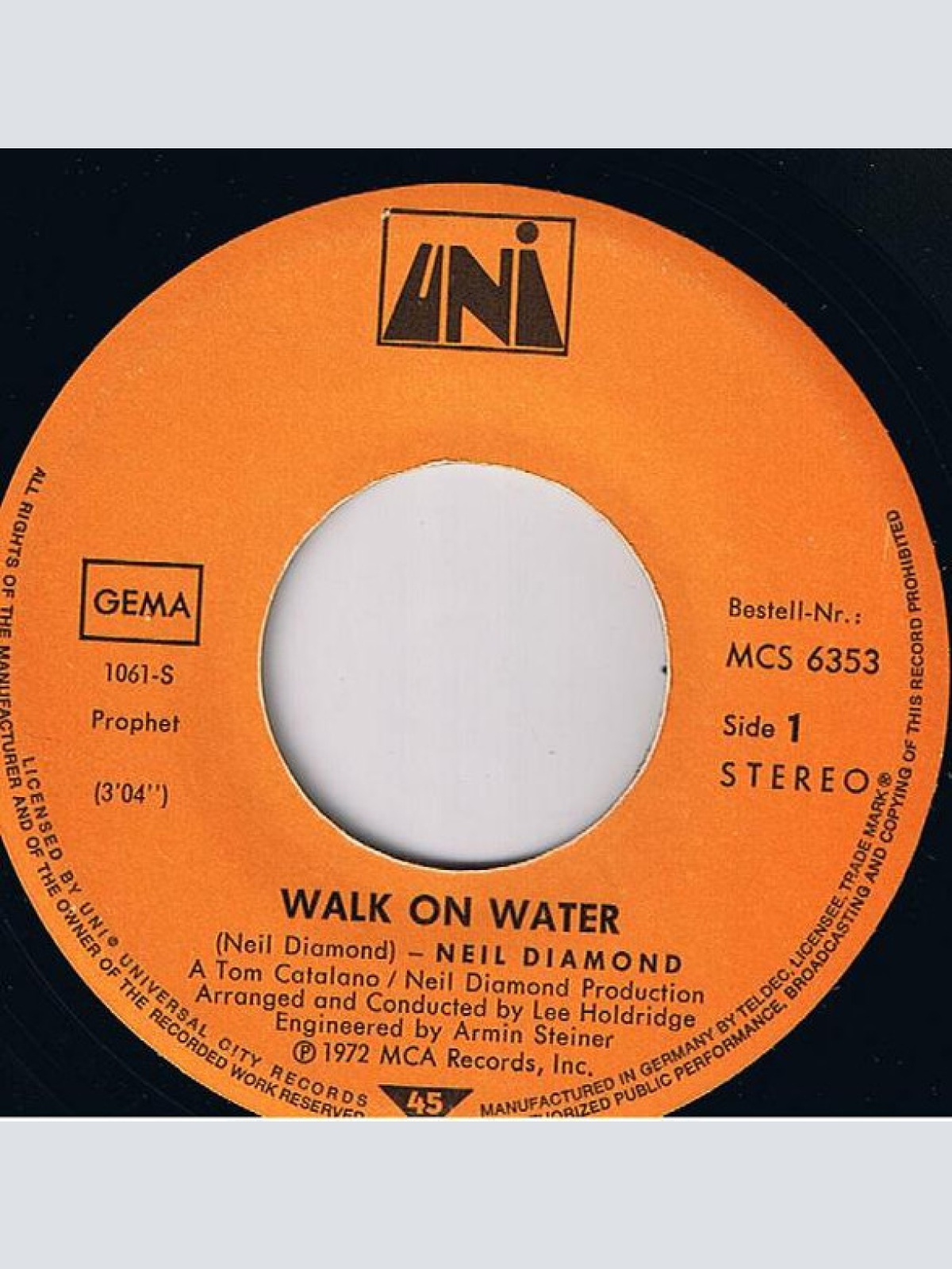 Vinyl / Neil Diamond - Walk On Water