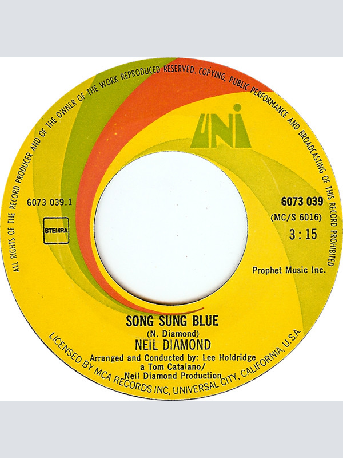 Vinyl / Neil Diamond - Song Sung Blue