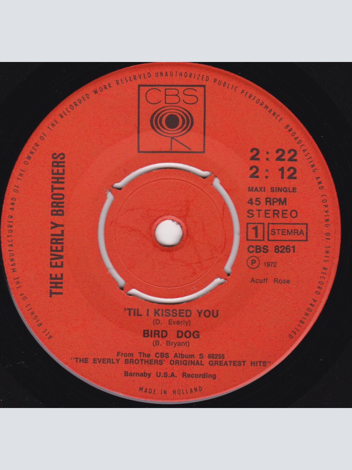 Vinyl / The Everly Brothers* - 'Til I Kissed You / Bird Dog