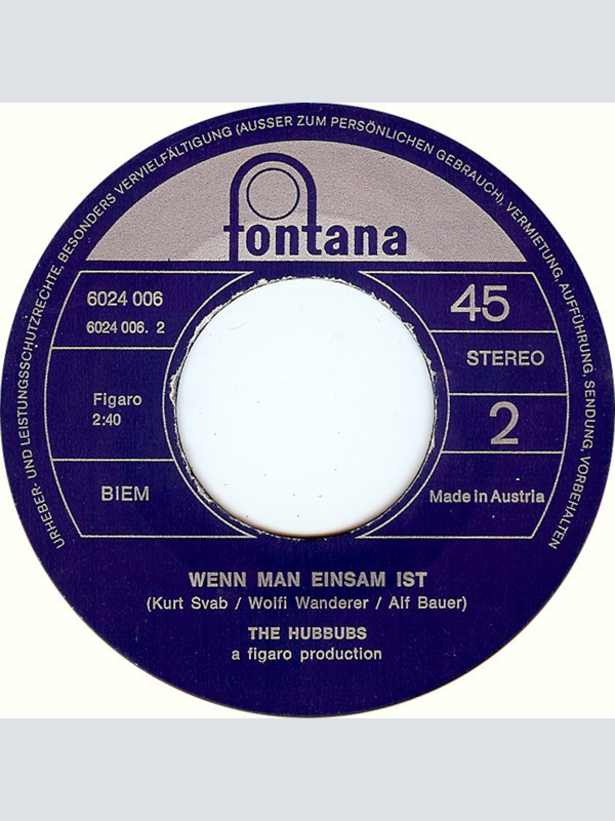 Vinyl / The Hubbubs - Ich Geb' Ne Party Heut' Nacht