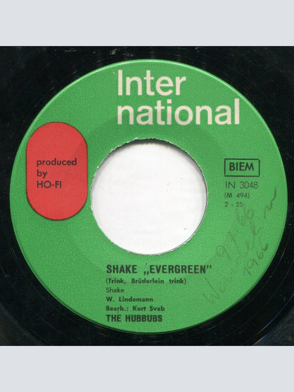 Vinyl / The Hubbubs - Shake "Evergreen" / Ich Will Nicht Fragen