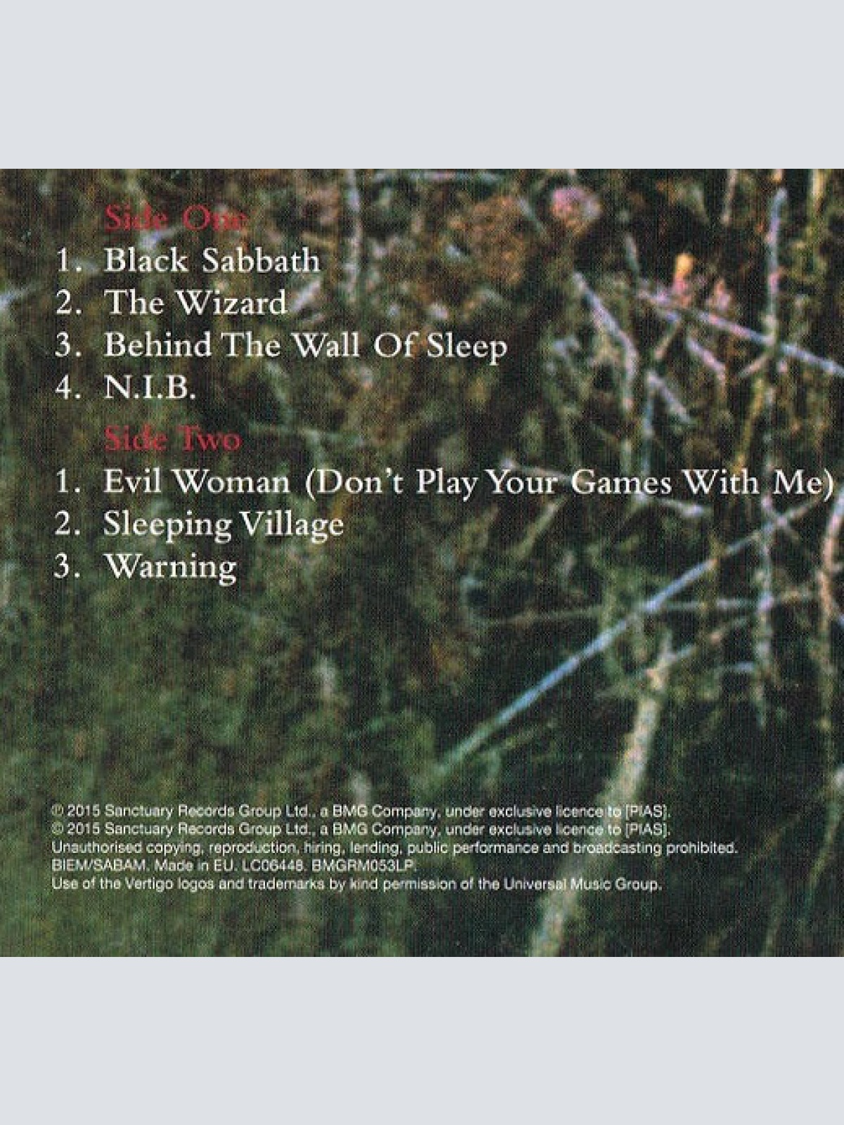 Vinyl / Black Sabbath - Black Sabbath