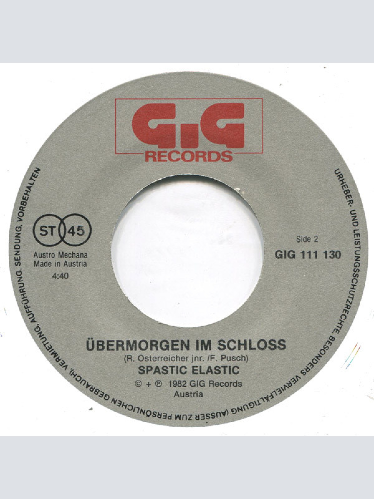 Vinyl / Spastic Elastic - Ich Kann Nicht Glücklich Sein / Übermorgen Im Schloß