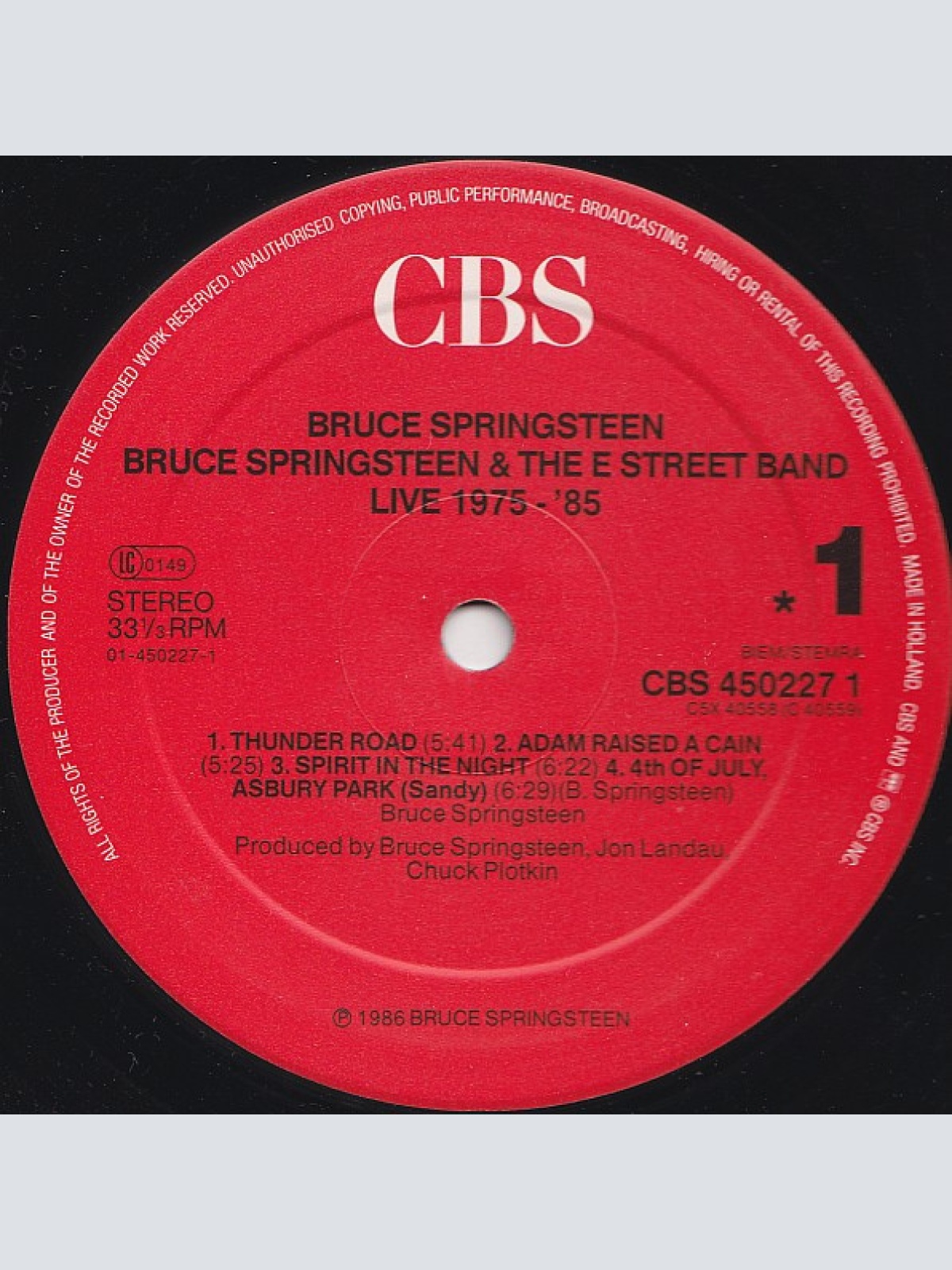 Vinyl / Bruce Springsteen & The E Street Band* - Live/1975-85