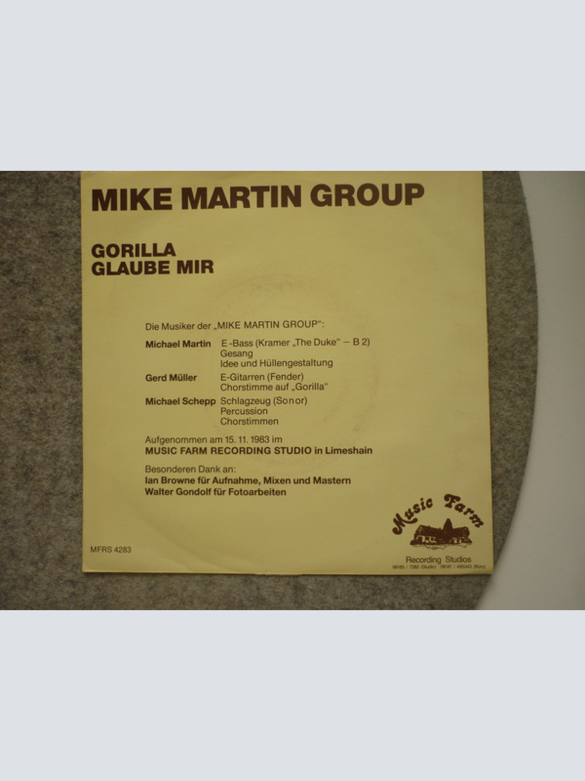 Vinyl / Mike Martin Group - Gorilla / Glaube Mir