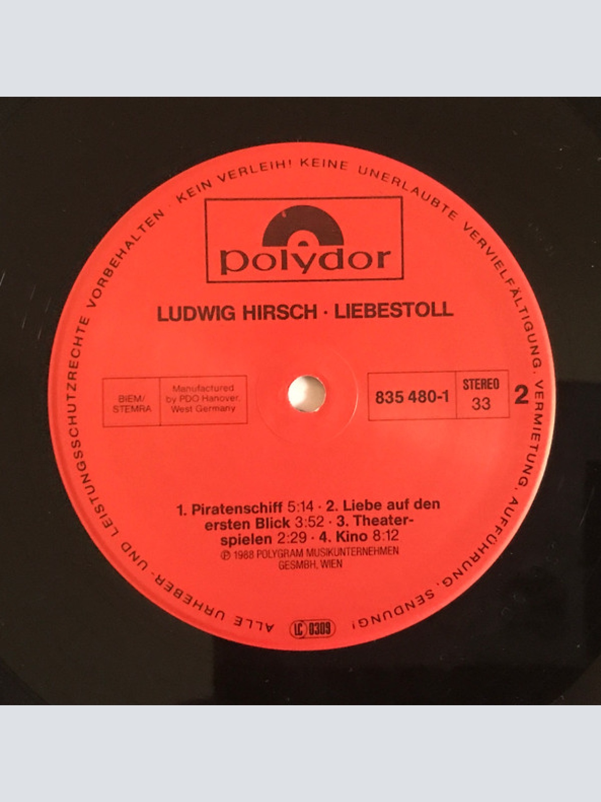 Vinyl / Ludwig Hirsch - Liebestoll