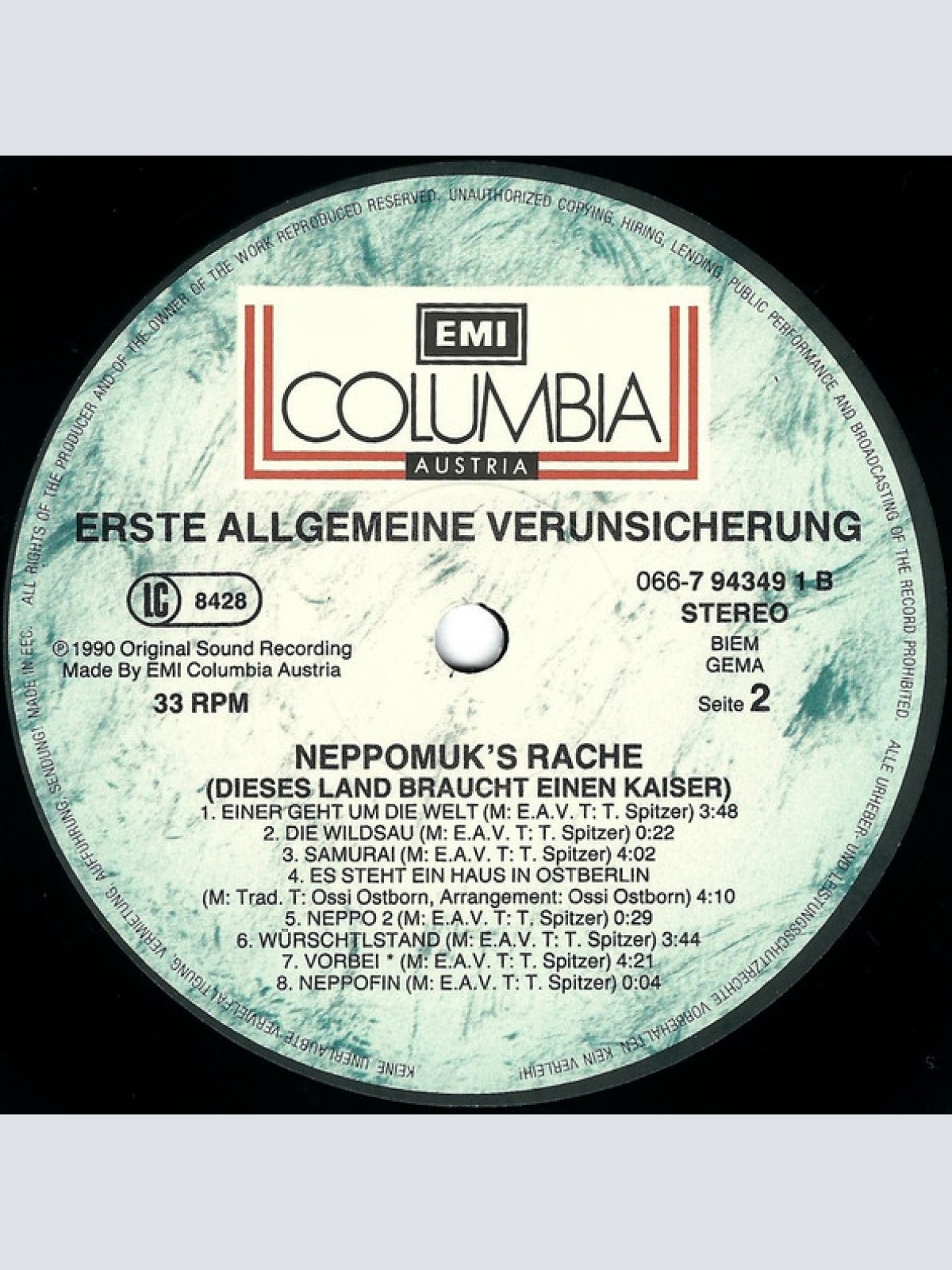 Vinyl / EAV (Erste Allgemeine Verunsicherung) - Neppomuk's Rache (Dieses Land Braucht Einen Kaiser)