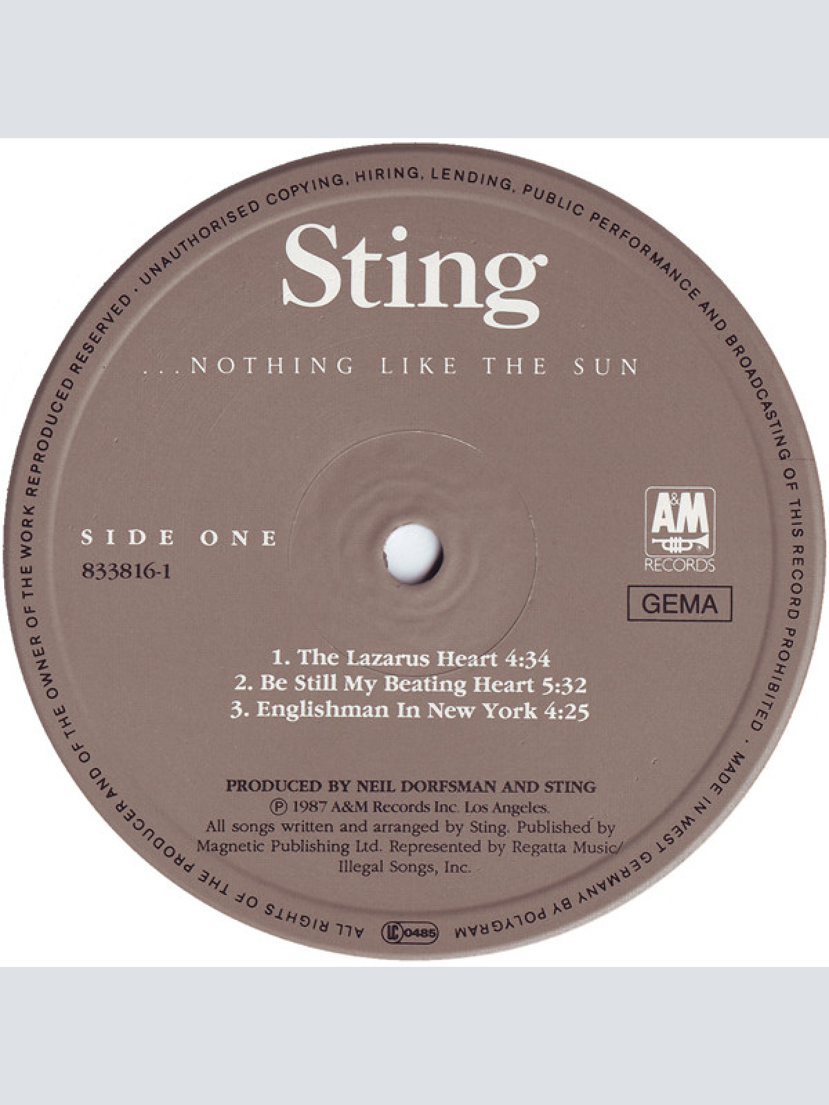 Vinyl / Sting - ...Nothing Like The Sun