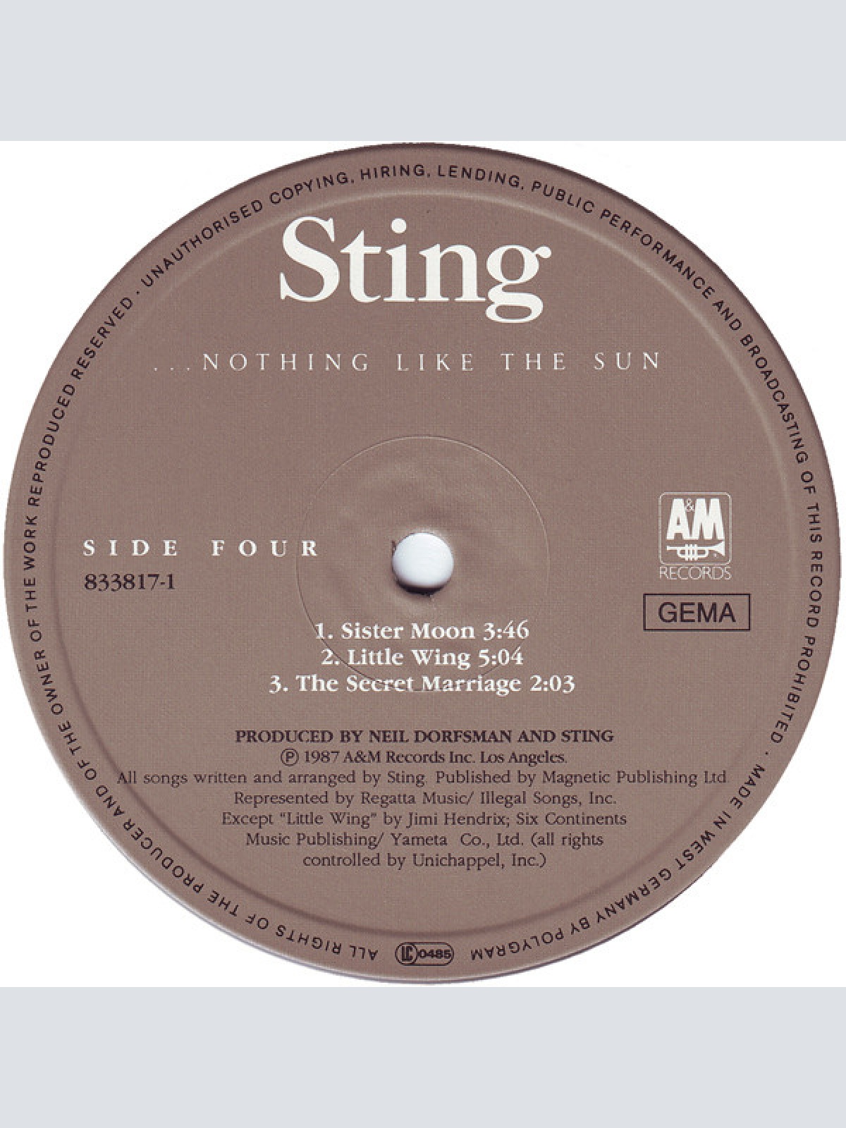 Vinyl / Sting - ...Nothing Like The Sun