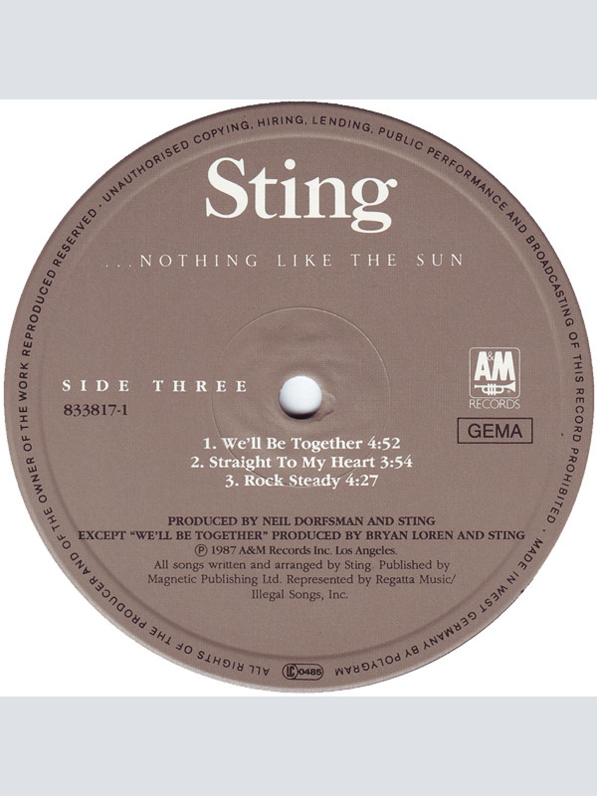 Vinyl / Sting - ...Nothing Like The Sun
