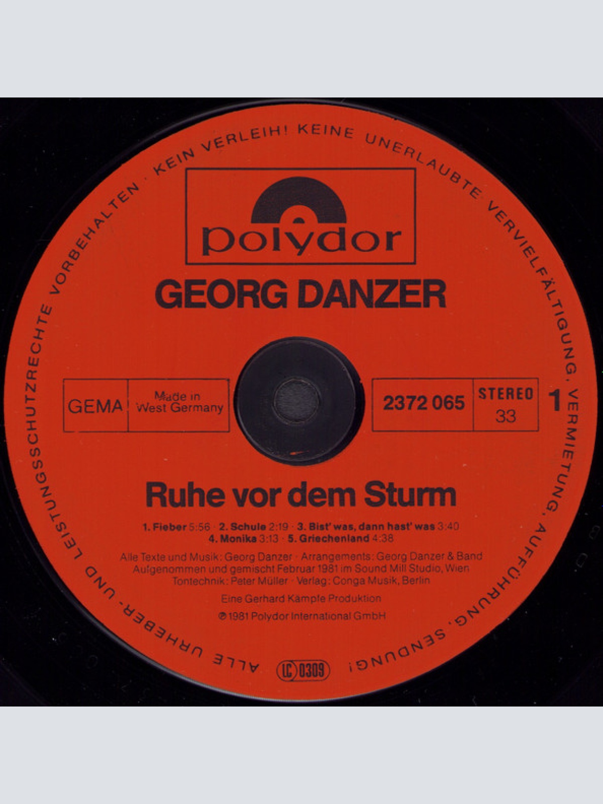 Vinyl / Georg Danzer - Ruhe Vor Dem Sturm