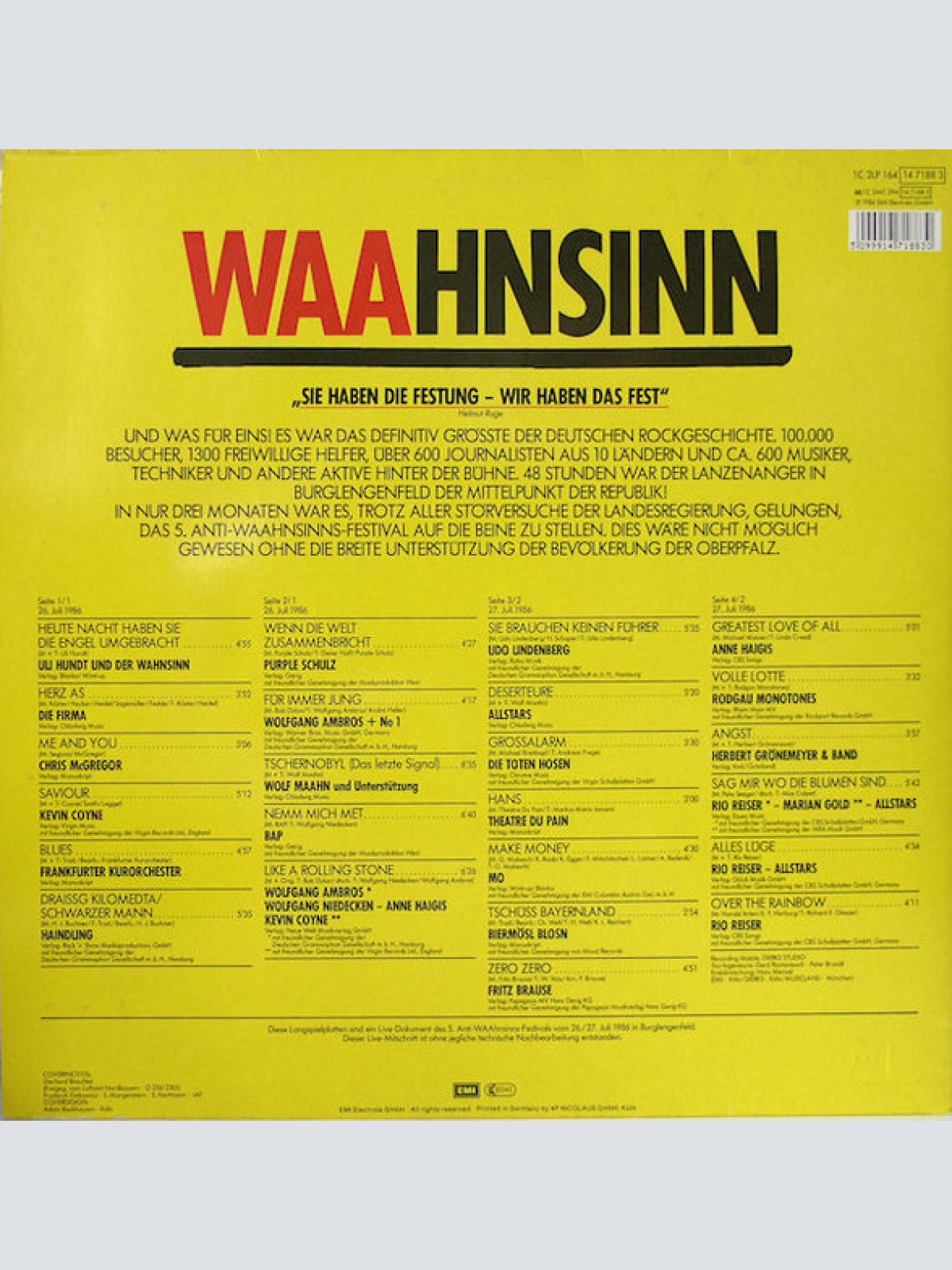 Vinyl / Various - Waahnsinn
