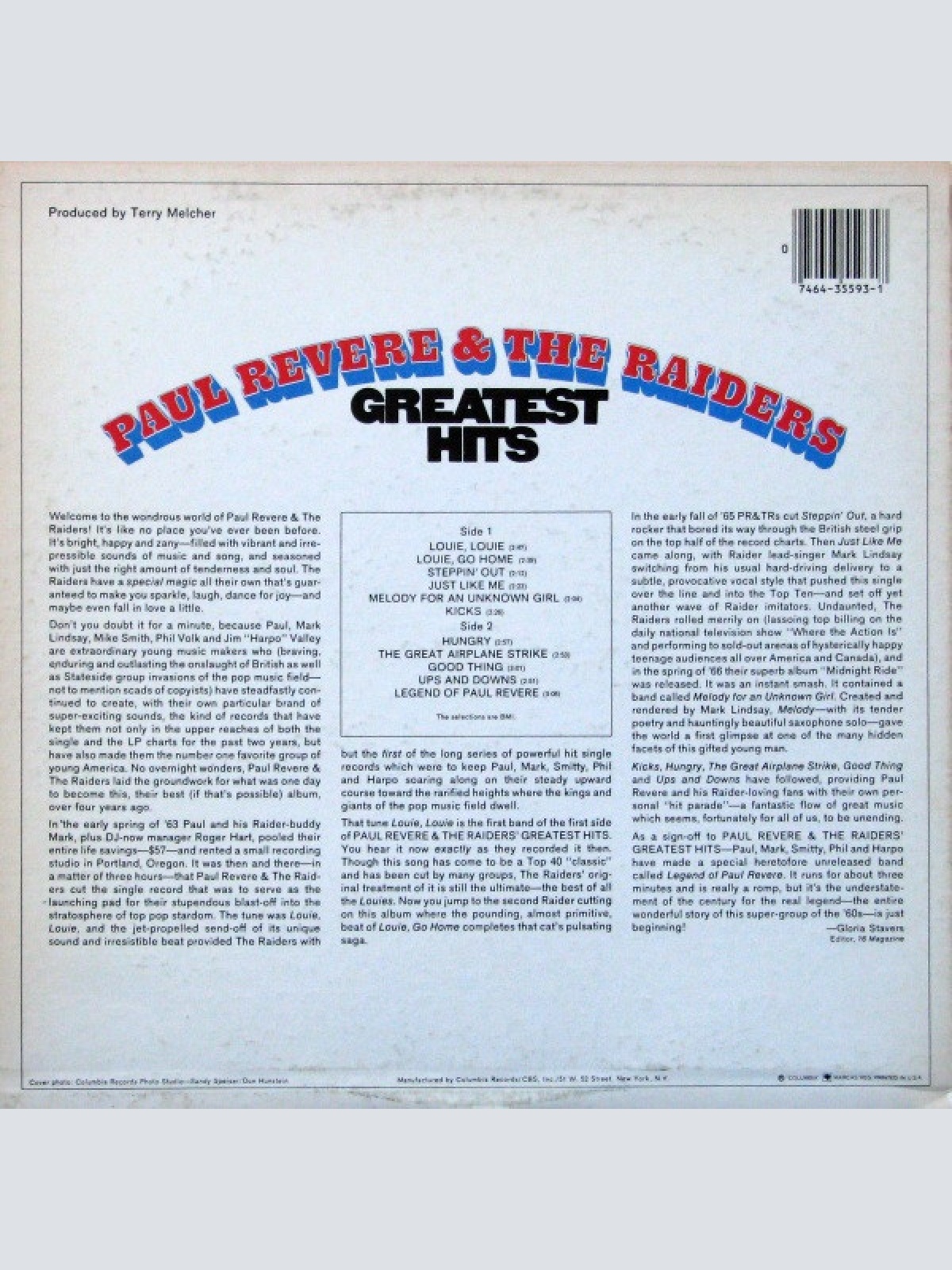 Vinyl / Paul Revere & The Raiders - Greatest Hits