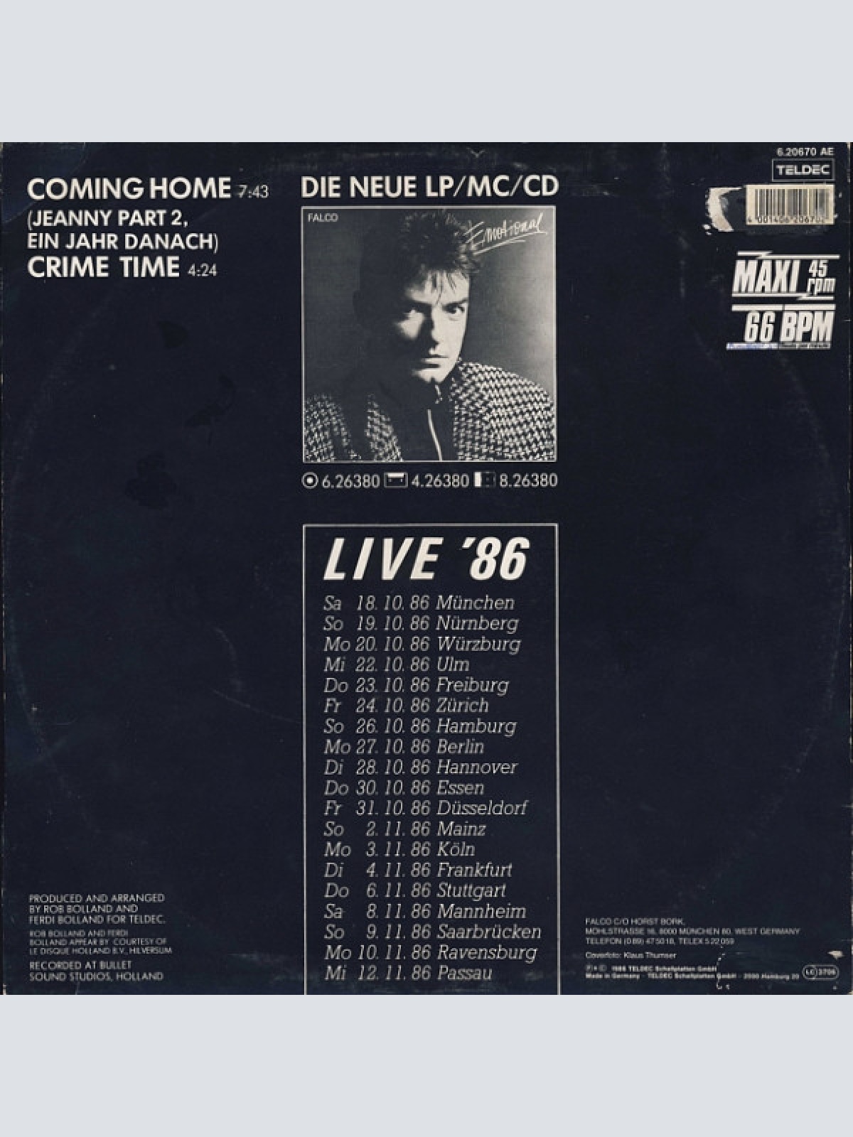 Vinyl / Falco - Coming Home (Jeanny Part 2, Ein Jahr Danach)