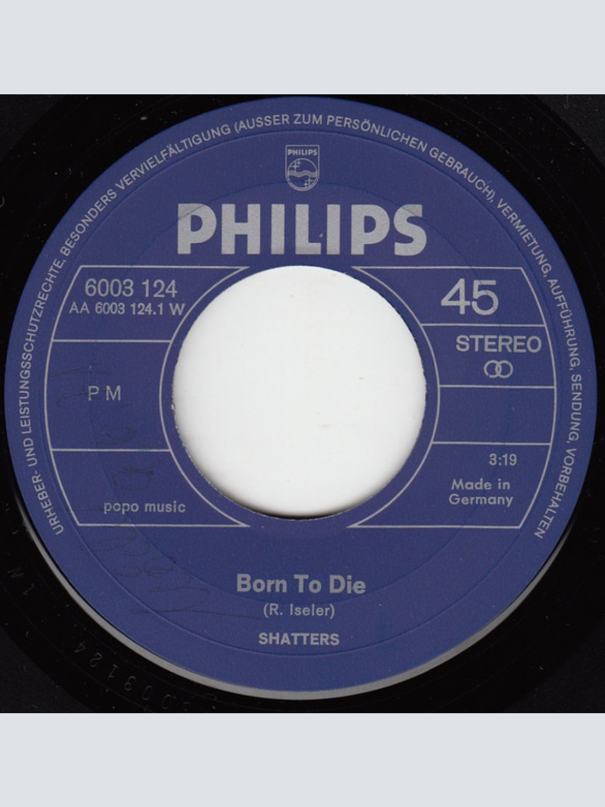 Vinyl / The Shatters - Born To Die