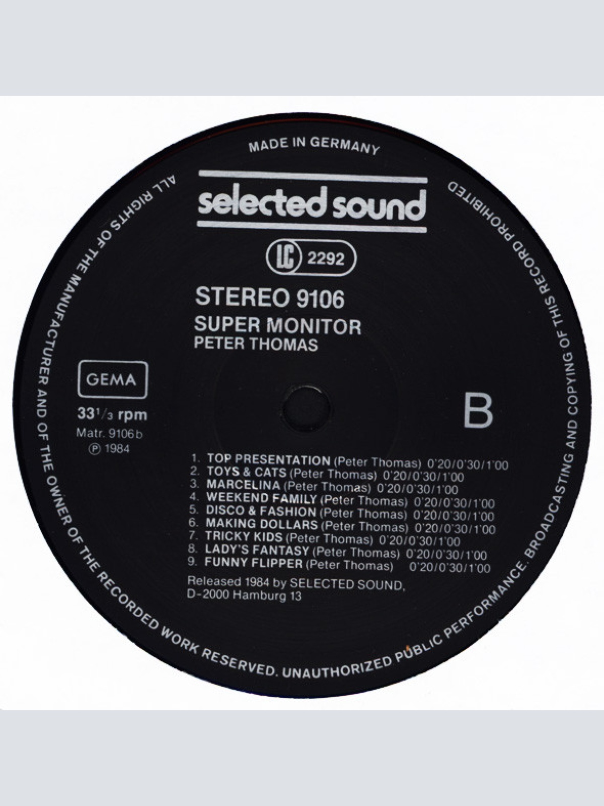 Vinyl / Peter Thomas - Super Monitor