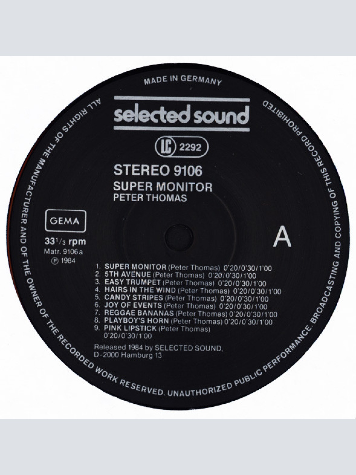 Vinyl / Peter Thomas - Super Monitor