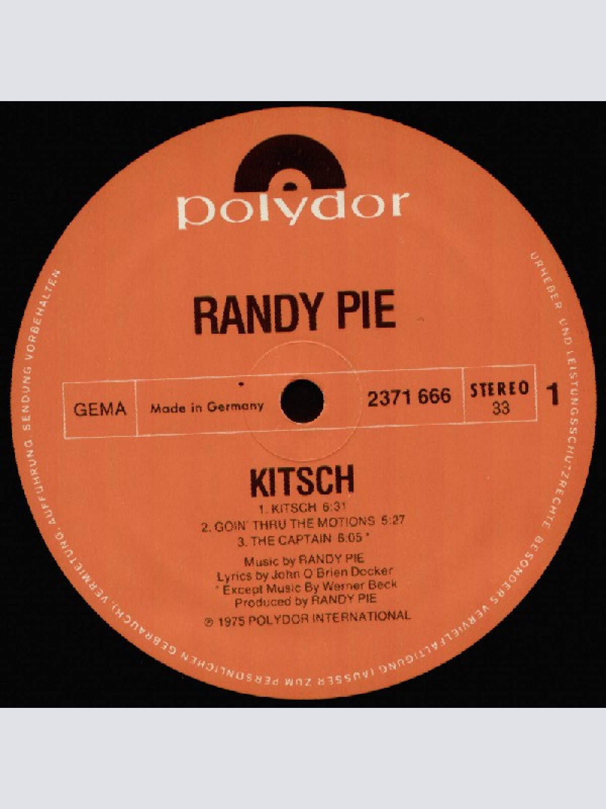 Vinyl / Randy Pie - Kitsch