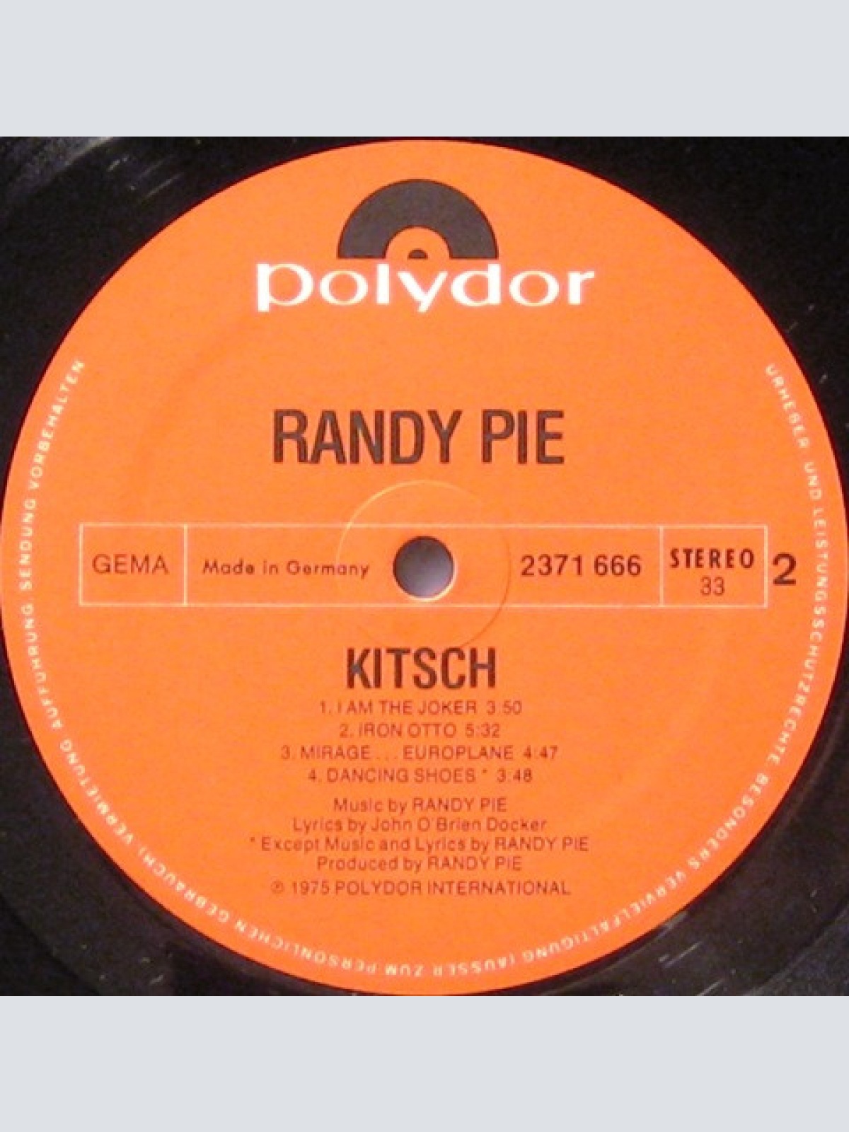 Vinyl / Randy Pie - Kitsch