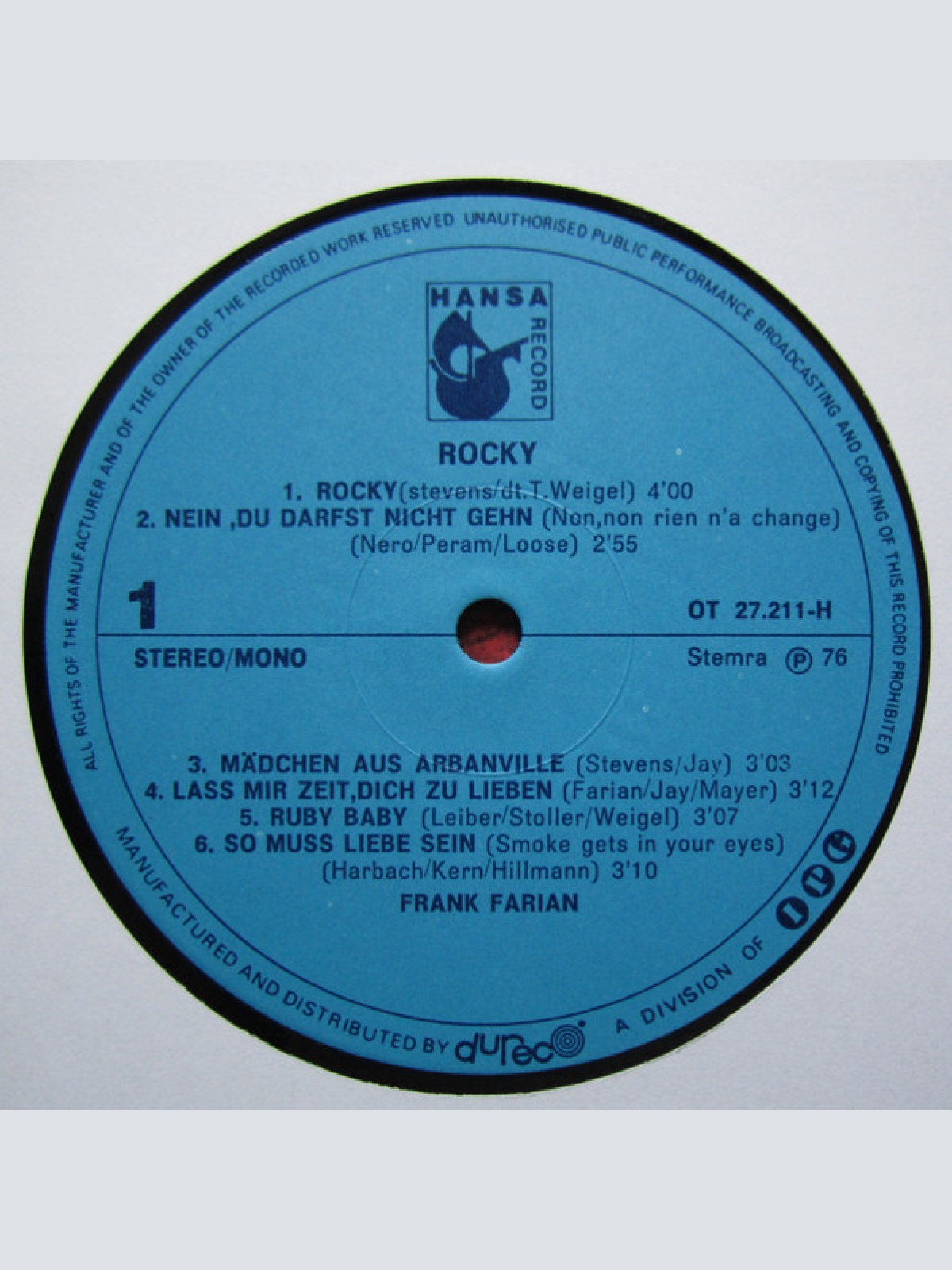 Vinyl / Frank Farian - Rocky