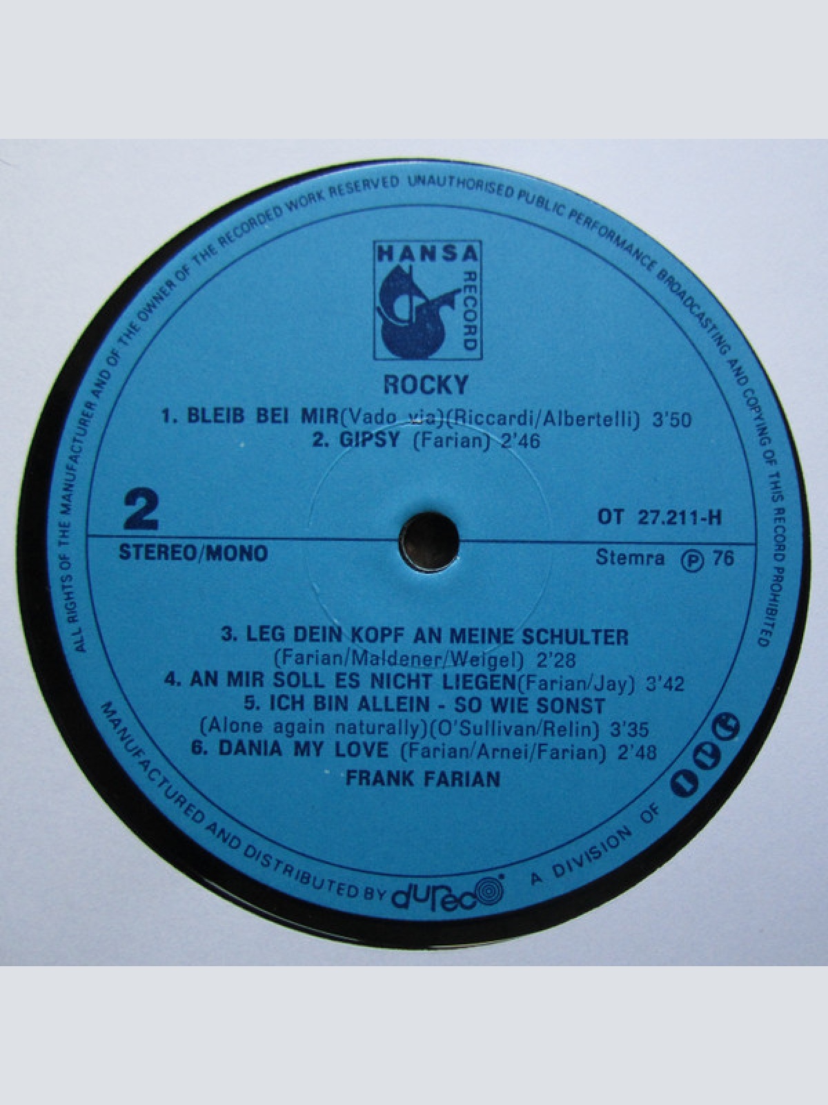 Vinyl / Frank Farian - Rocky