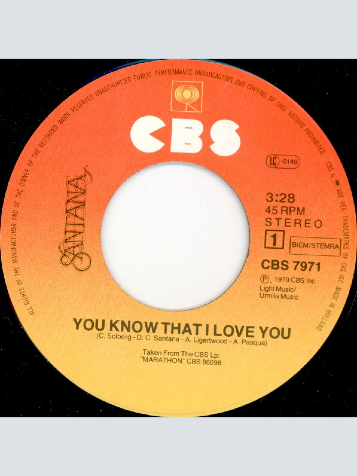 Vinyl / Santana - You Know That I Love You