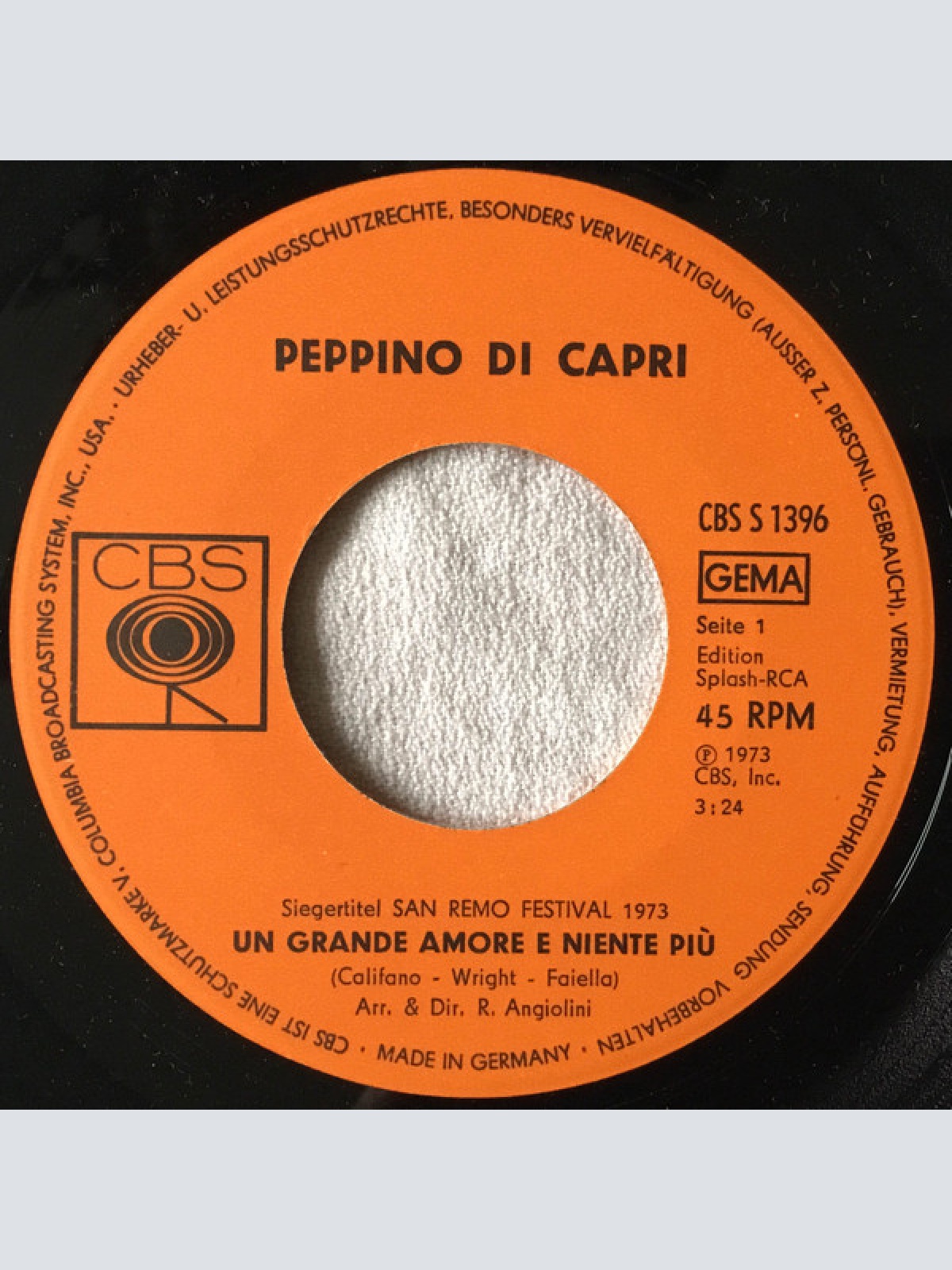 Vinyl / Peppino Di Capri - Un Grande Amore E Niente Più