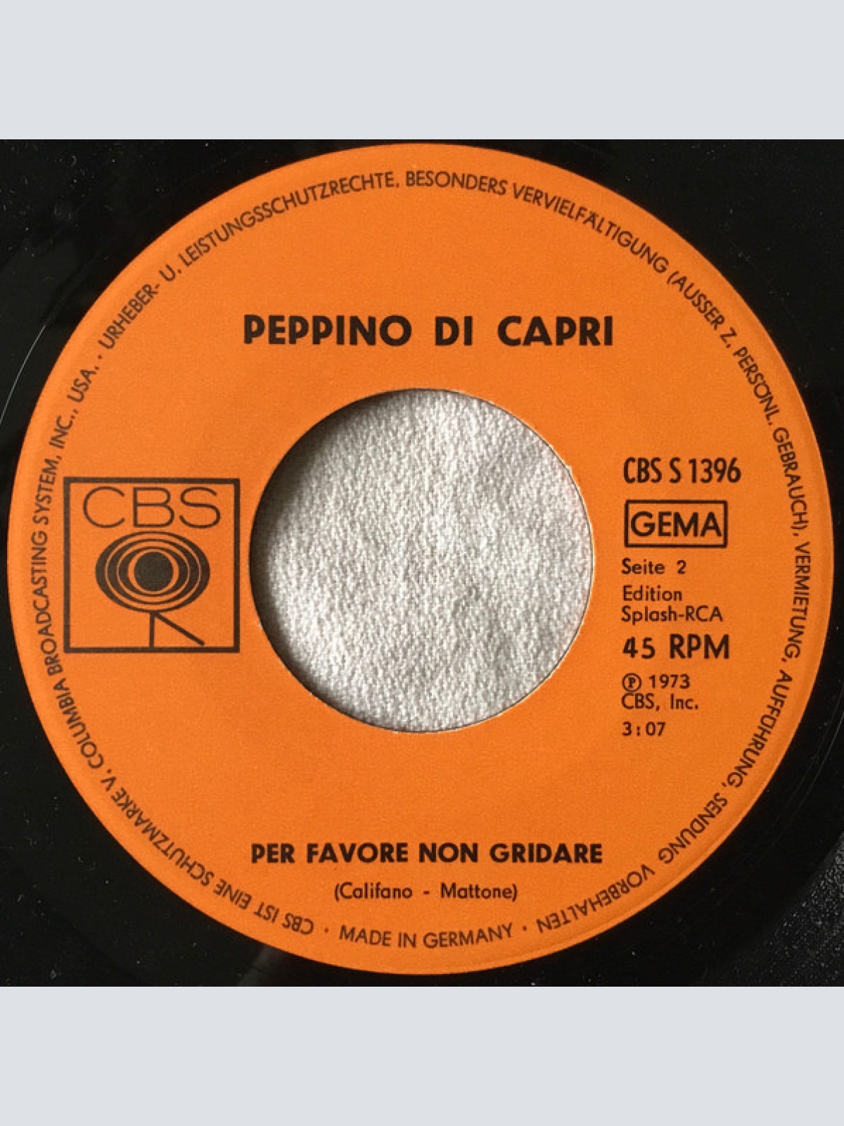 Vinyl / Peppino Di Capri - Un Grande Amore E Niente Più
