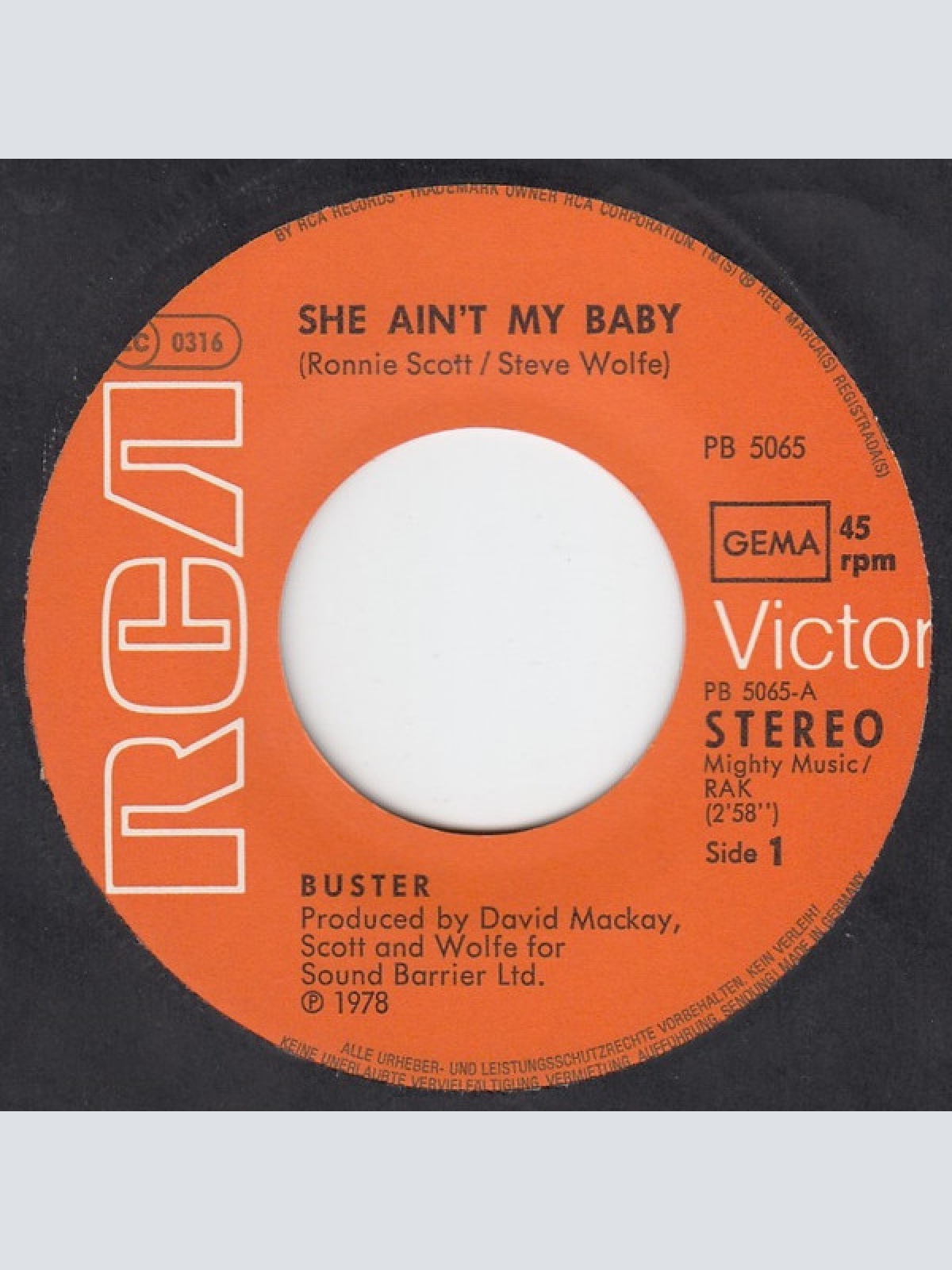 Vinyl / Buster (2) - She Ain't My Baby