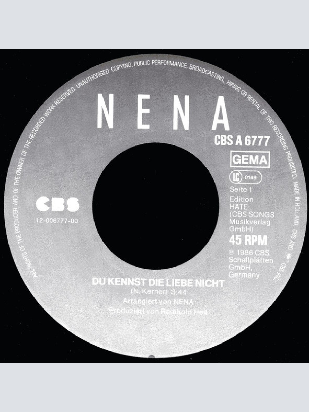 Vinyl / Nena - Du Kennst Die Liebe Nicht