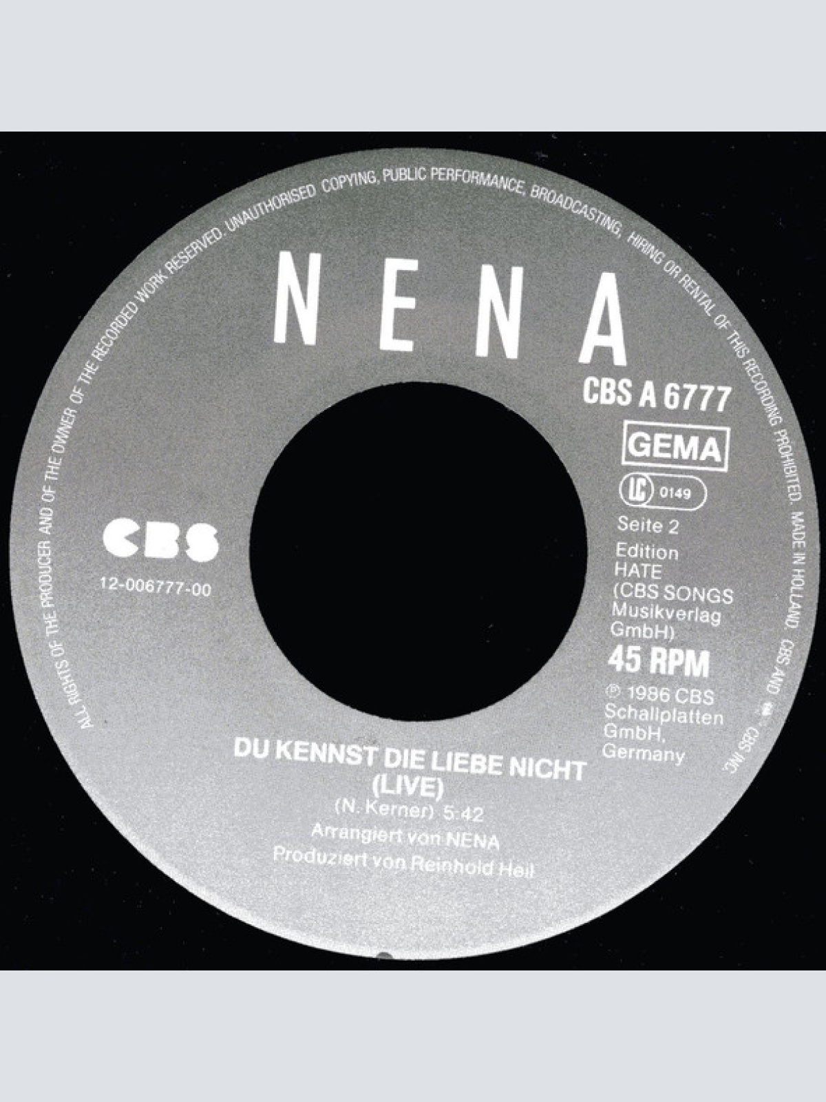 Vinyl / Nena - Du Kennst Die Liebe Nicht